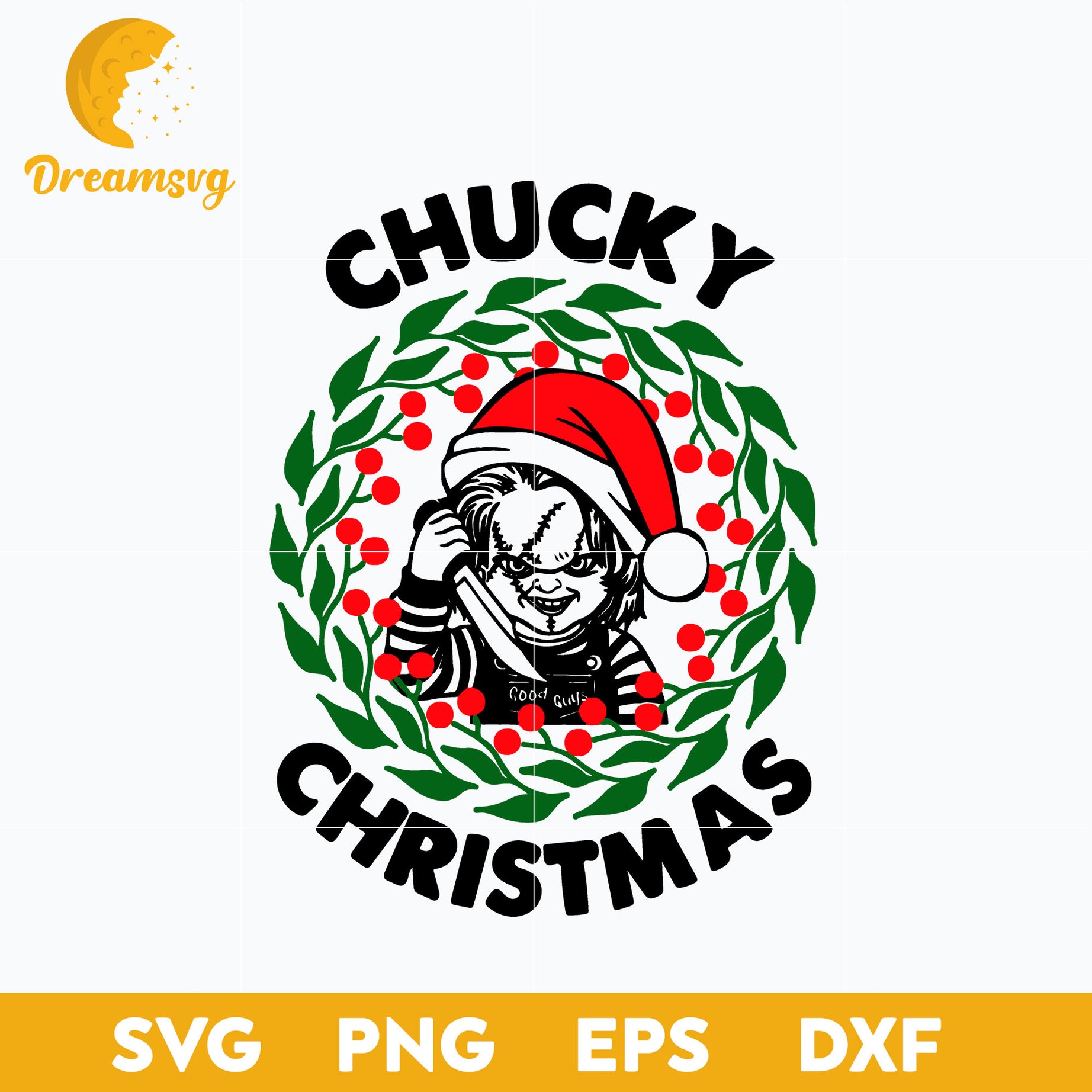Christmas Chucky Horror Killer SVG, Christmas SVG, PNG DXF EPS Digital File.