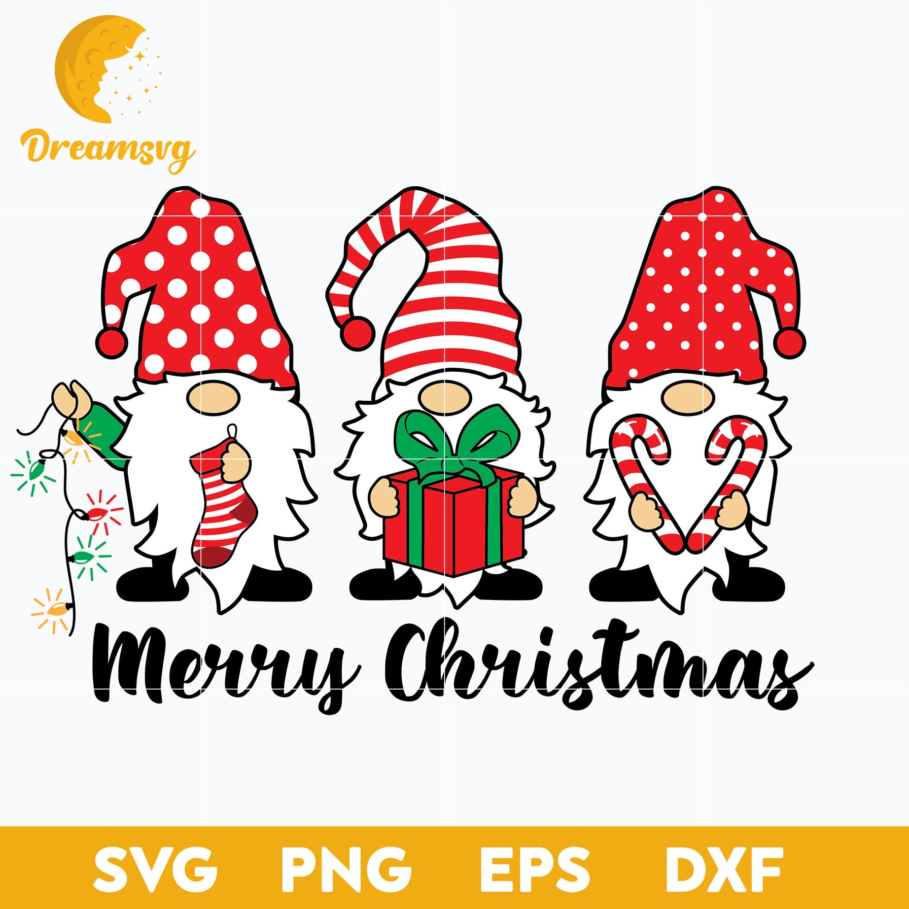 Merry Christmas Gnomes SVG, Christmas SVG, PNG DXF EPS Digital File.