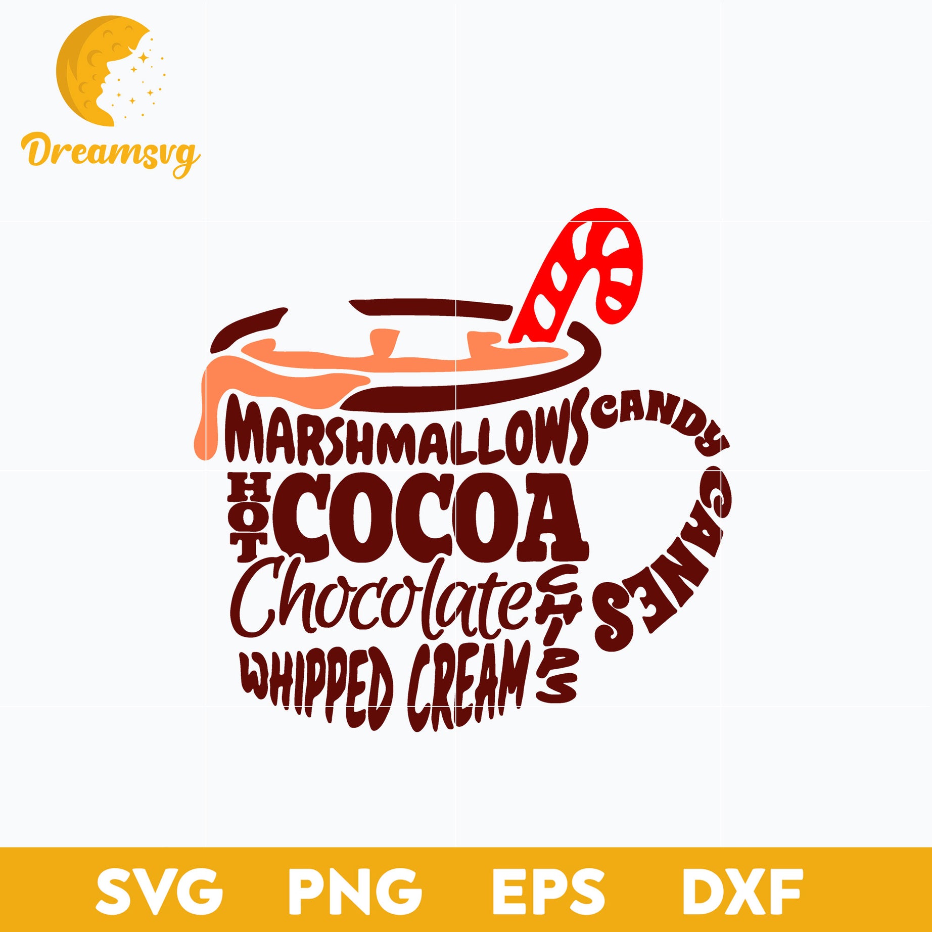 Christmas Hot Cocoa SVG, Christmas SVG, PNG DXF EPS Digital File.