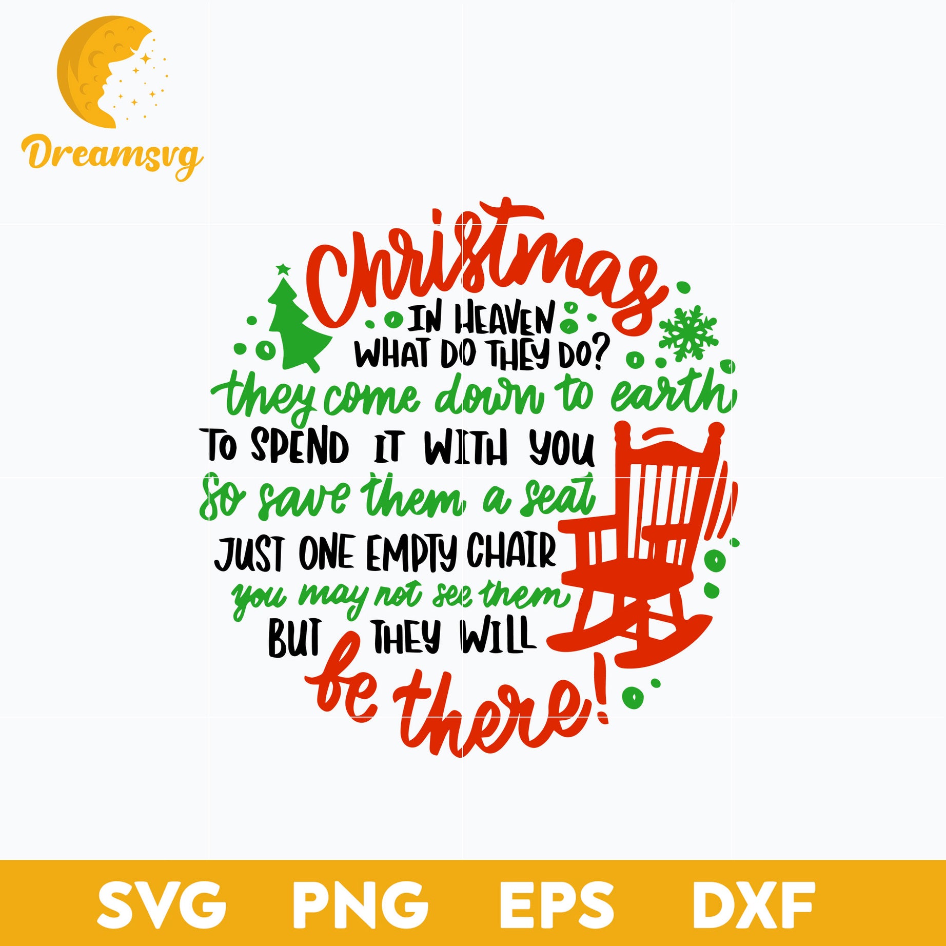 Christmas In Heaven SVG, Christmas SVG, PNG DXF EPS Digital File.