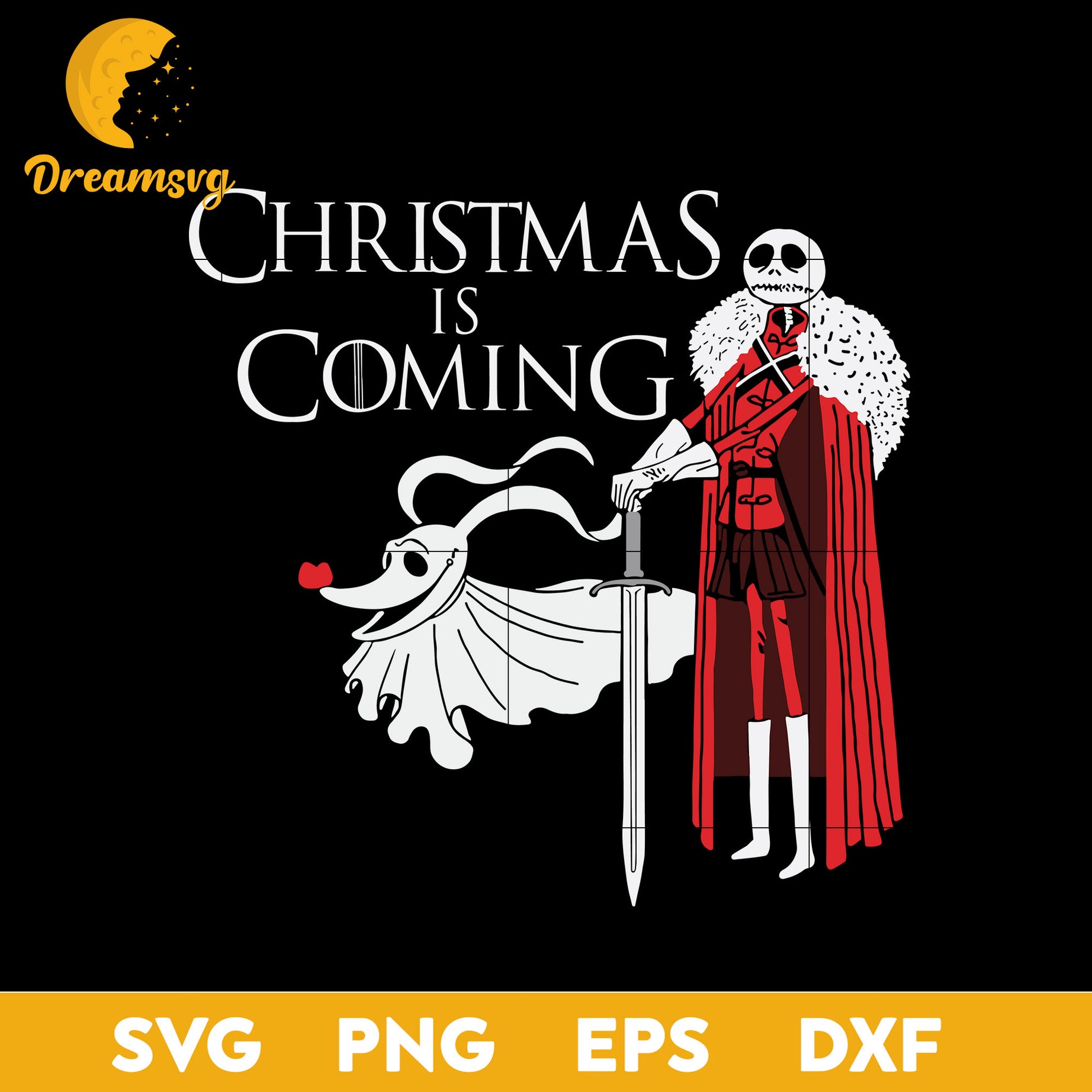 Christmas Is Coming Jack Skellington SVG, Christmas SVG, PNG DXF EPS Digital File.