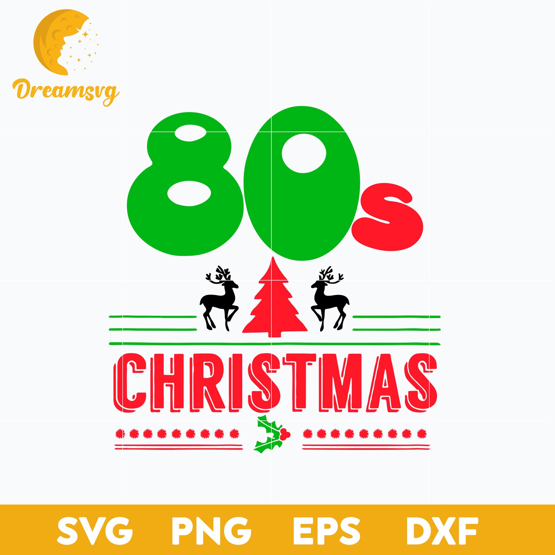 Cool Retro Ugly 80S Christmas Party SVG, Christmas SVG, PNG DXF EPS Digital File.