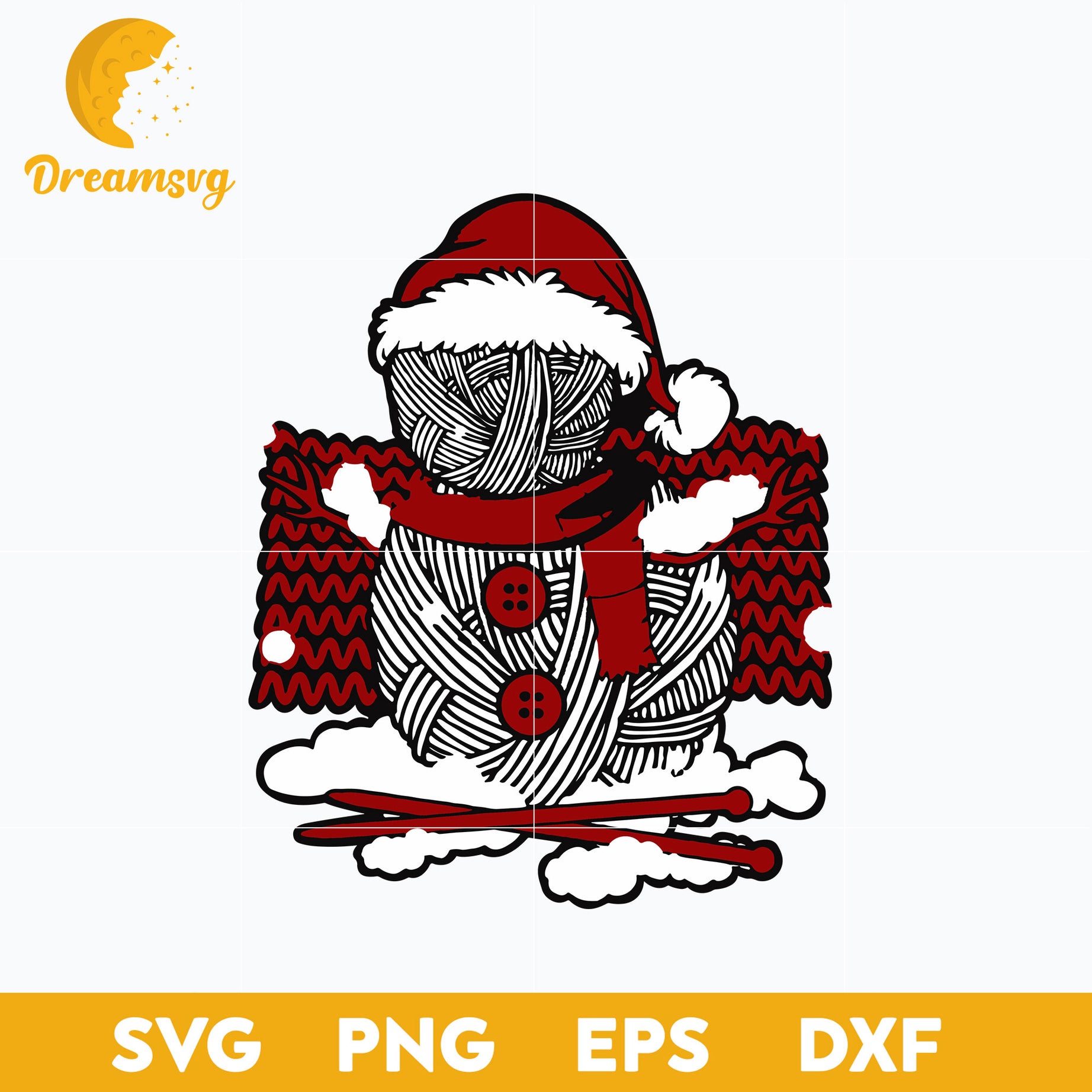 Crochet And Knitting Snowman SVG, Christmas SVG, PNG DXF EPS Digital File.