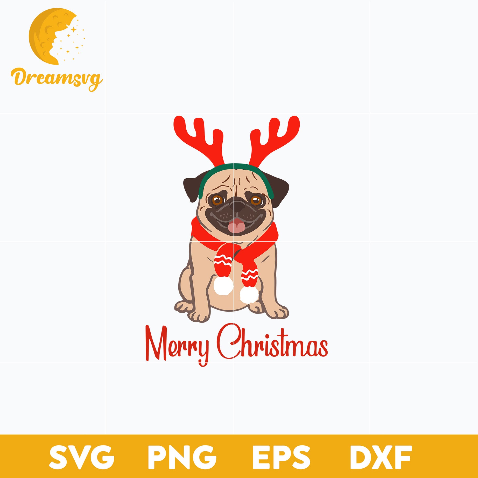 Cute Christmas Dog Merry Christmas SVG, Christmas SVG, PNG DXF EPS Digital File.