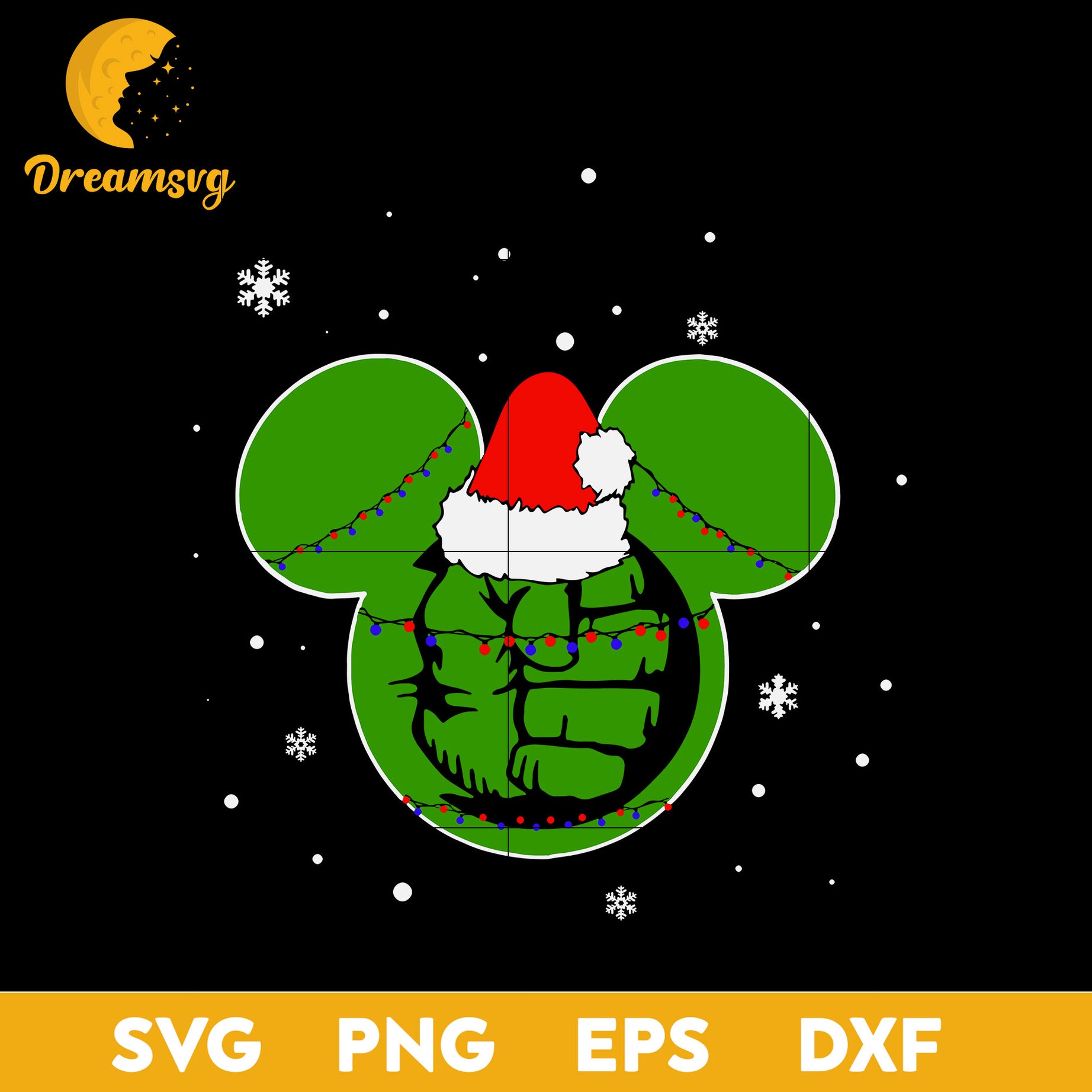 Cute Hulk Green Merry Christmas SVG, Christmas SVG, PNG DXF EPS Digital File.
