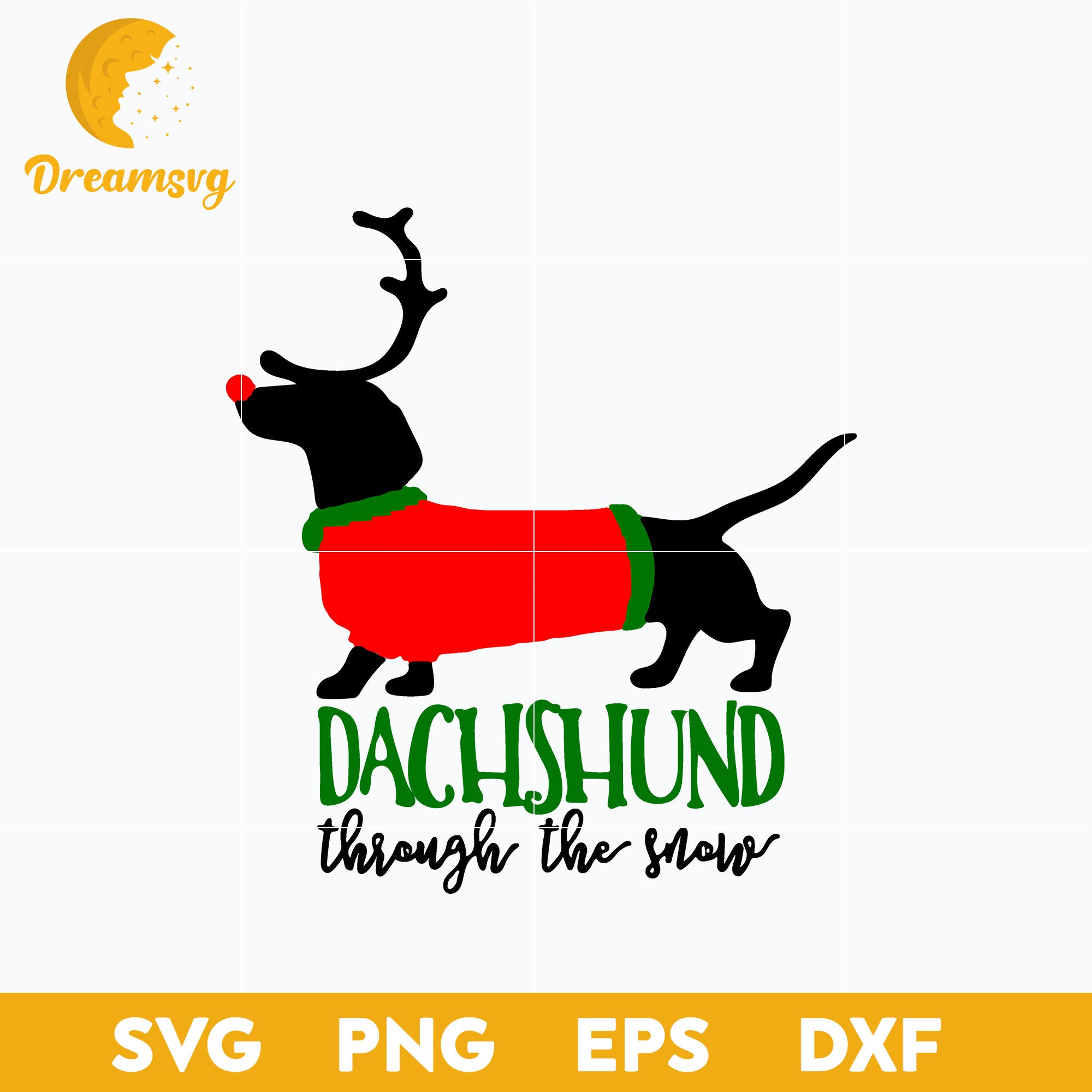 Dachshund Through The Snow SVG, Christmas SVG, PNG DXF EPS Digital Fil ...