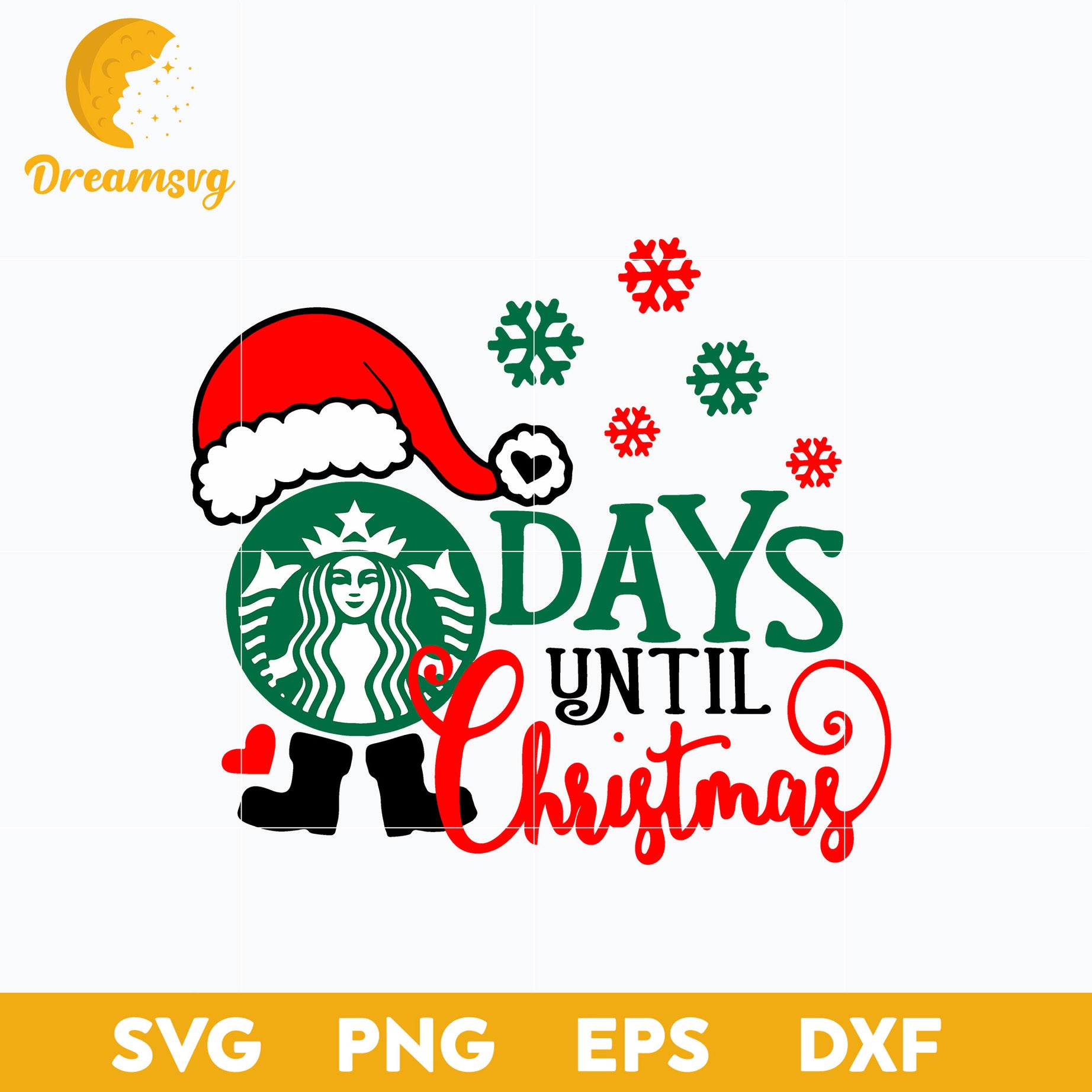 Days Until Christmas Starbucks SVG, Christmas SVG, PNG DXF EPS Digital File.