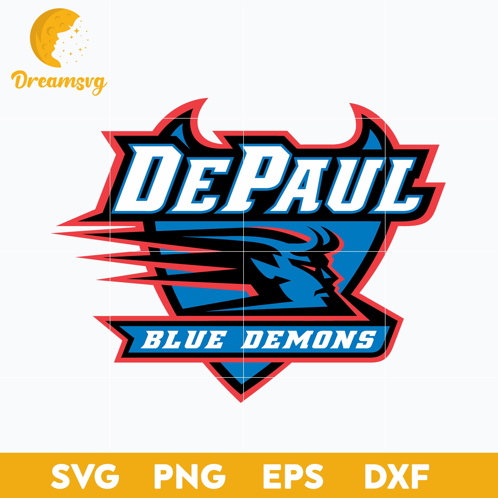 DePaul Blue Demons Svg, Logo Ncaa Sport Svg, Ncaa Svg, Png, Dxf, Eps Download File.