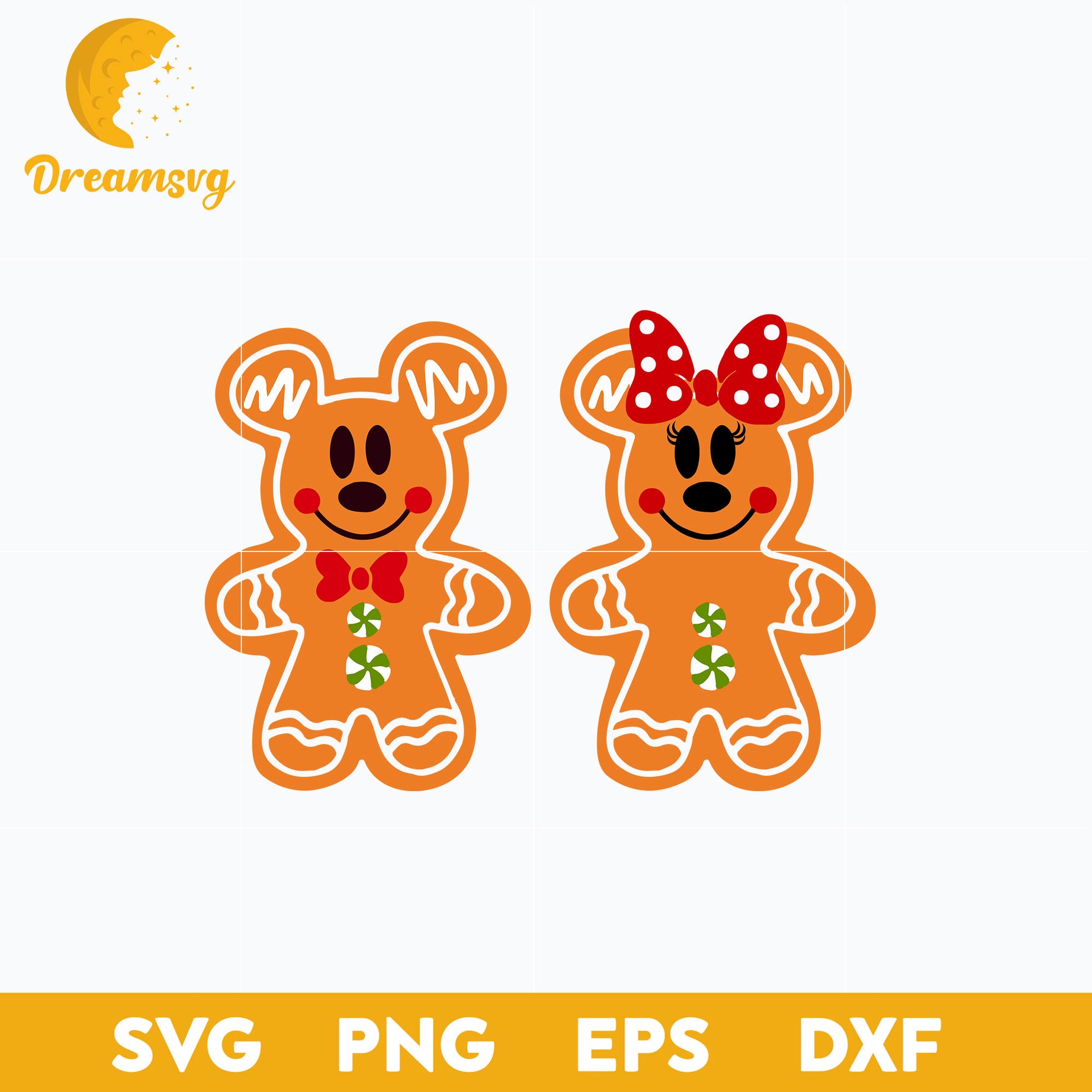 Mickey Gingerbread Disney Mickey Christmas Gingerbread SVG, Christmas SVG, PNG DXF EPS Di ...