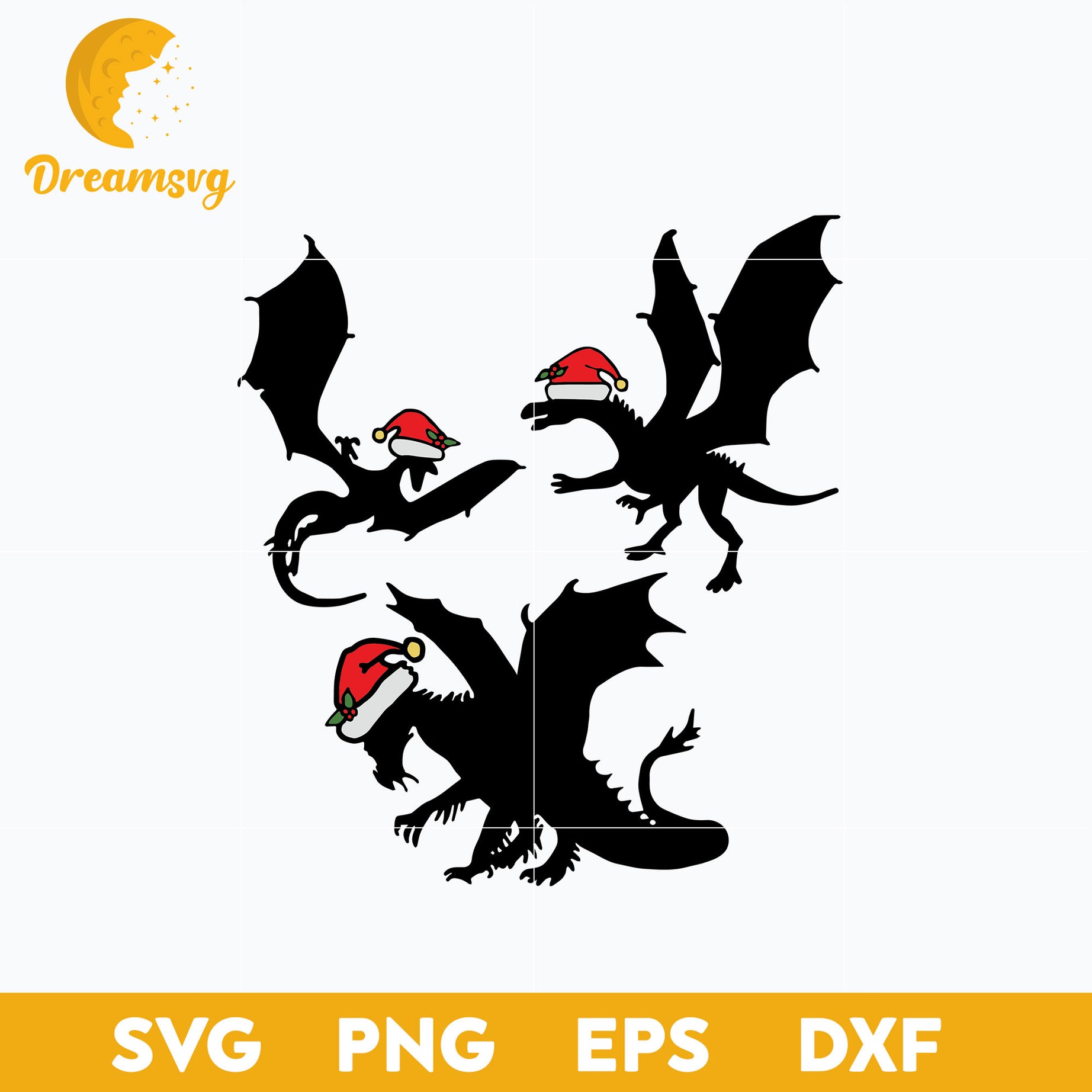 Dragon  Christmas SVG, Christmas SVG, PNG DXF EPS Digital File.