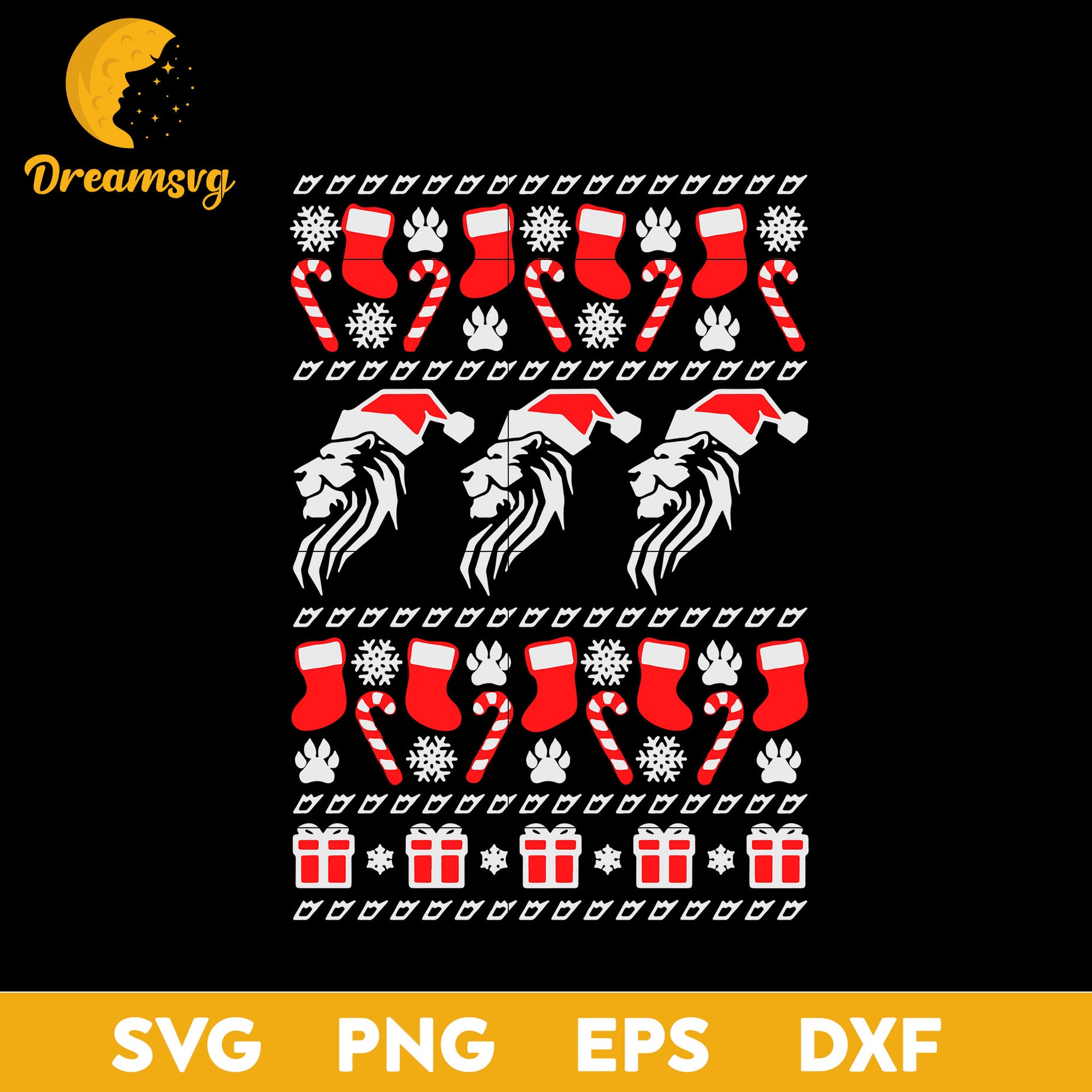 El Leon Ugly Christmas SVG, Christmas SVG, PNG DXF EPS Digital File.