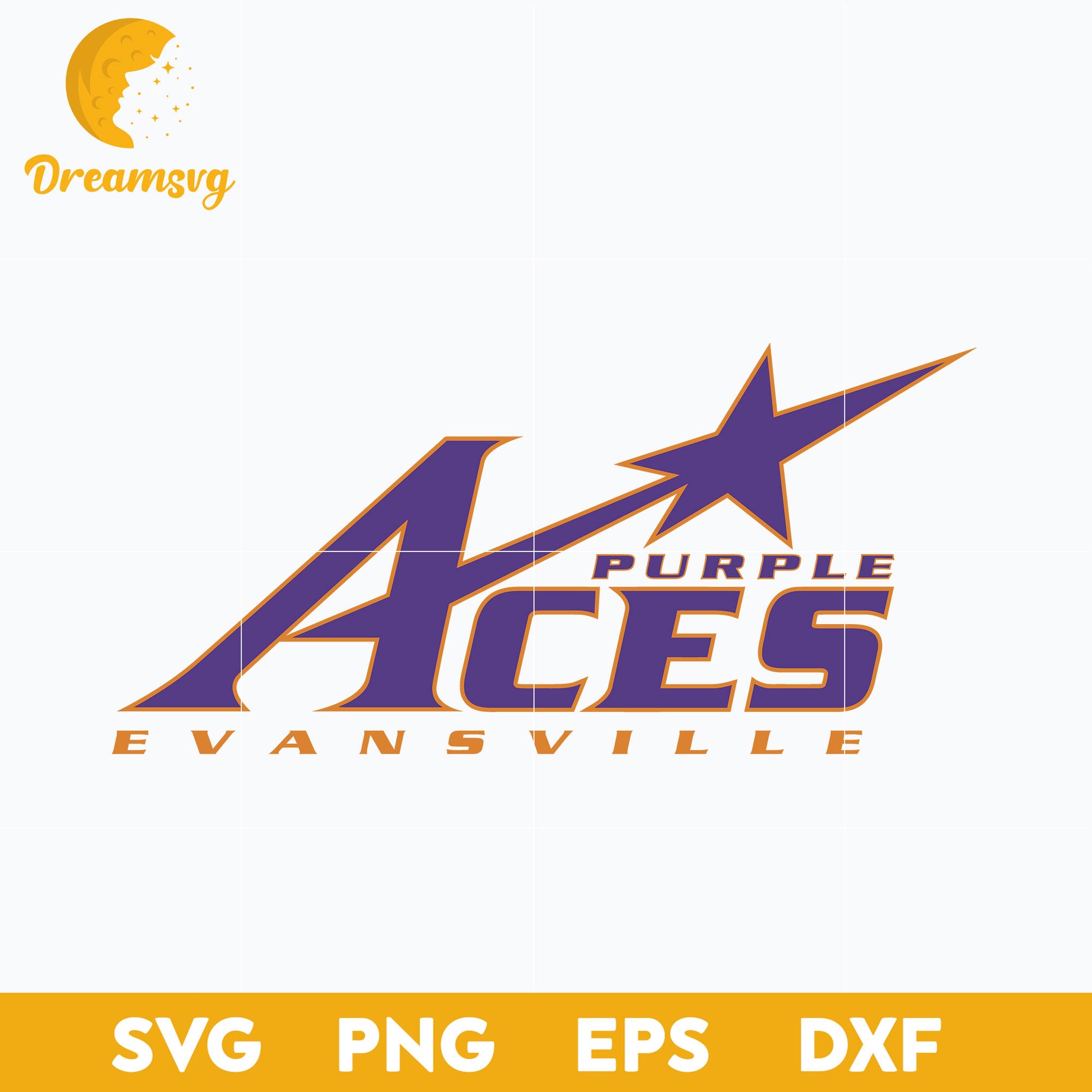 Evansville Purple Aces Svg, Logo Ncaa Sport Svg, Ncaa Svg, Png, Dxf, Eps Download File.