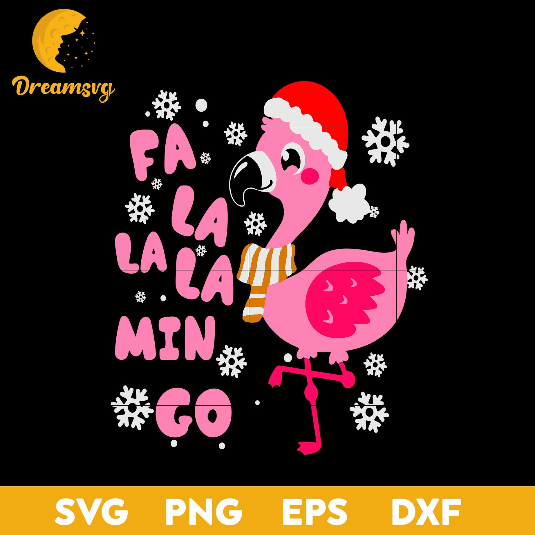 Fa La La La Mingo Flamingo For Christmas SVG, Christmas SVG, PNG DXF EPS Digital File.