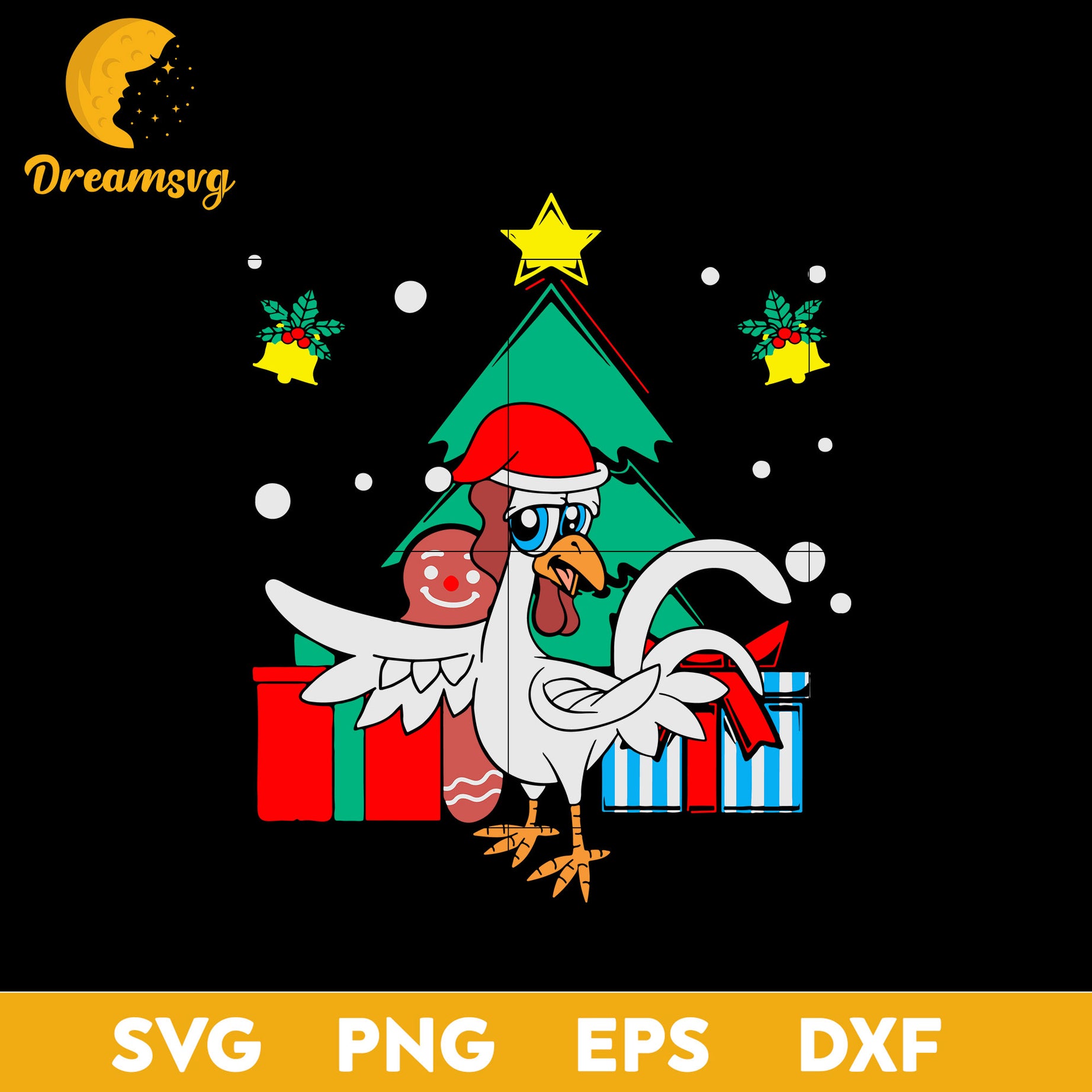 Farme Hen Christmas SVG, Christmas SVG, PNG DXF EPS Digital File.