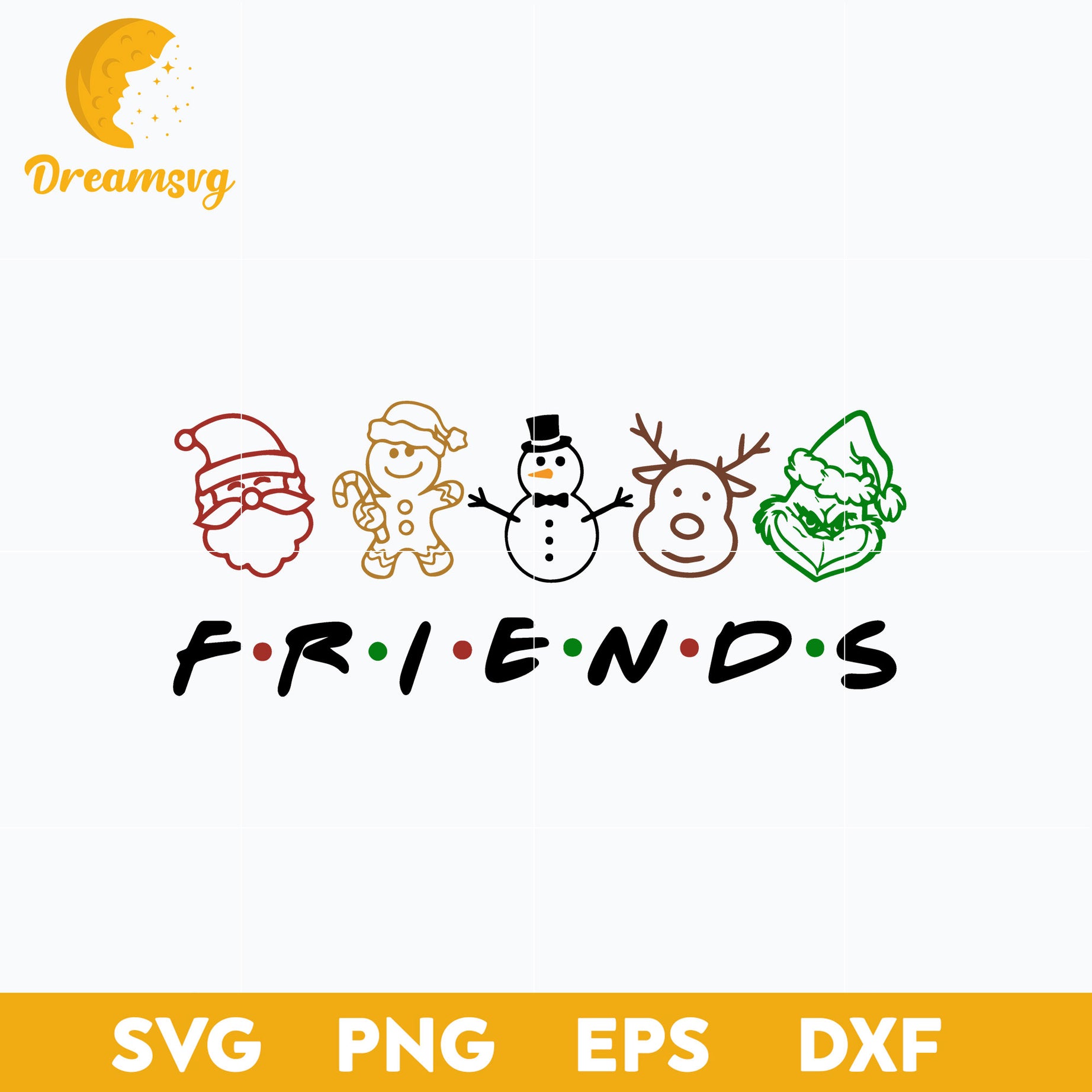 Friends Christmas Movie Characters SVG, Christmas SVG, PNG DXF EPS Digital File.