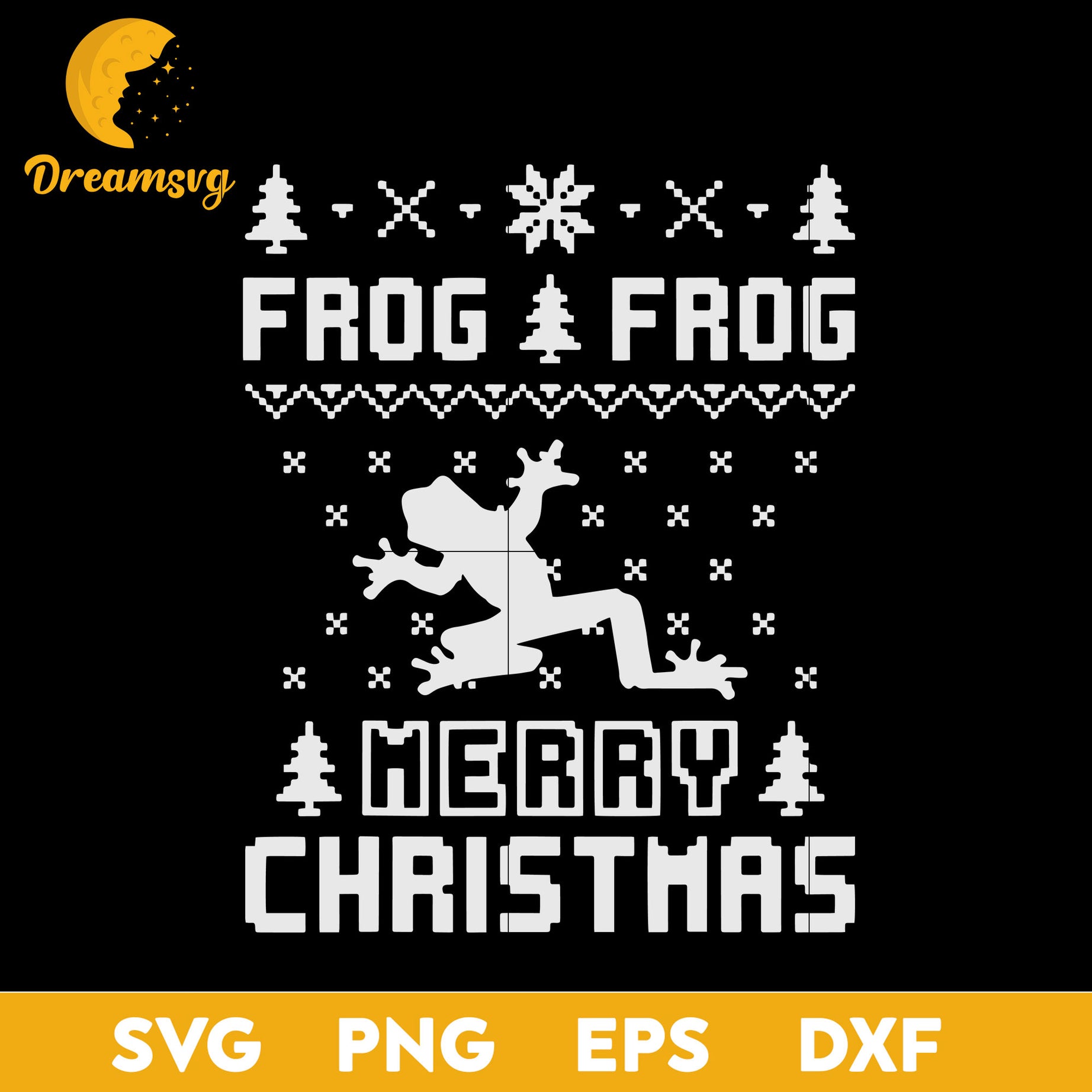 Frog Frog Ugly Christmas SVG, Christmas SVG, PNG DXF EPS Digital File.