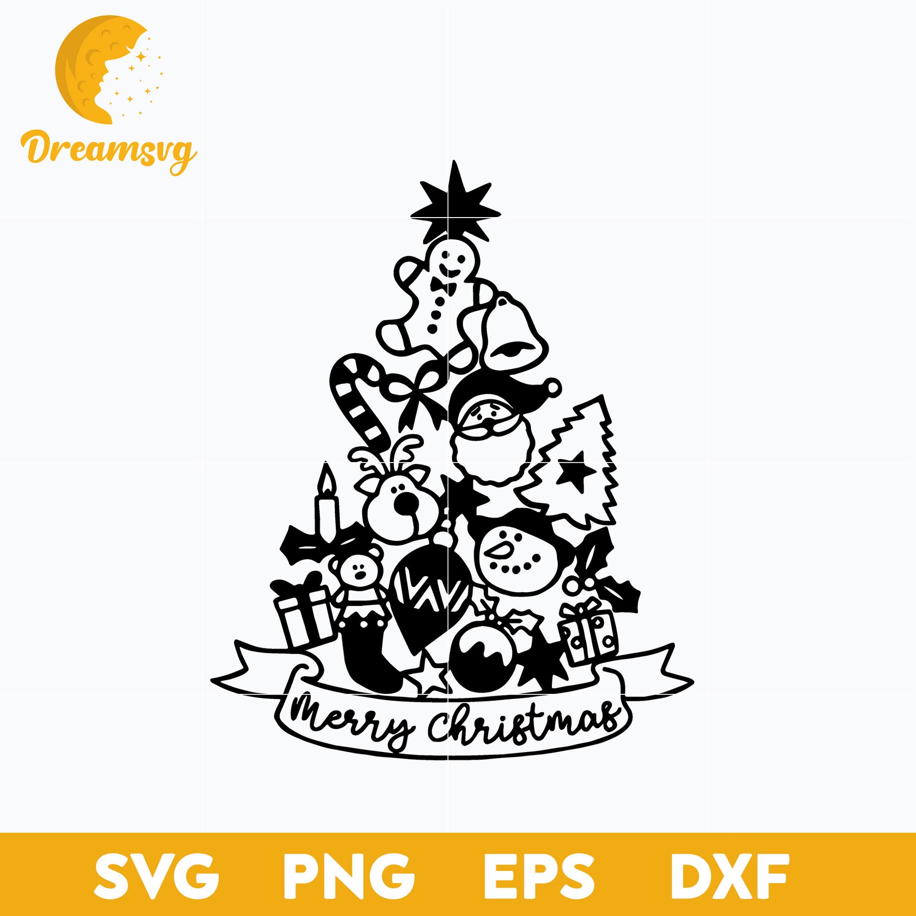 Funny Christmas Tree SVG, Christmas SVG, PNG DXF EPS Digital File.