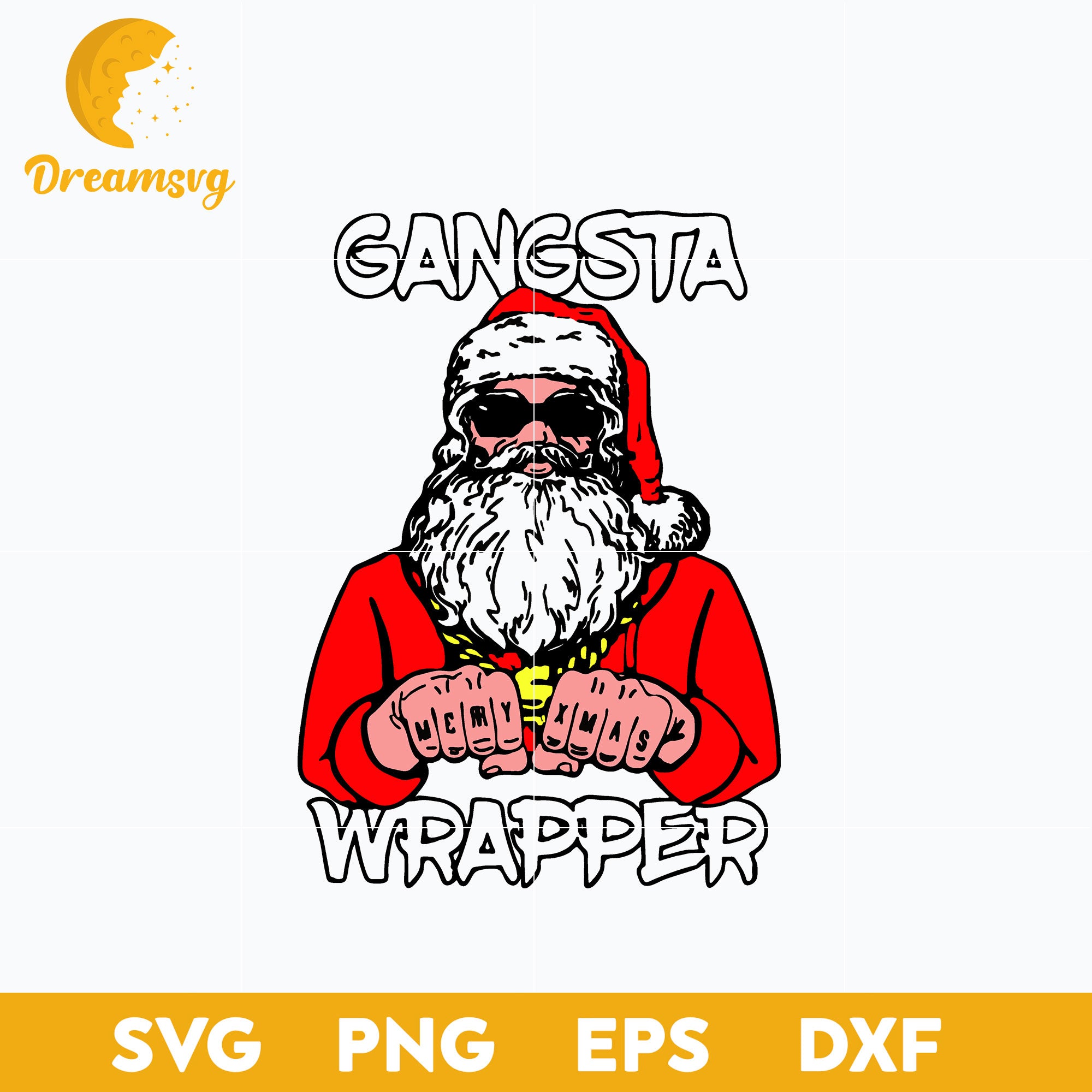 Gangsta Wrapper Santa SVG, Christmas SVG, PNG DXF EPS Digital File.