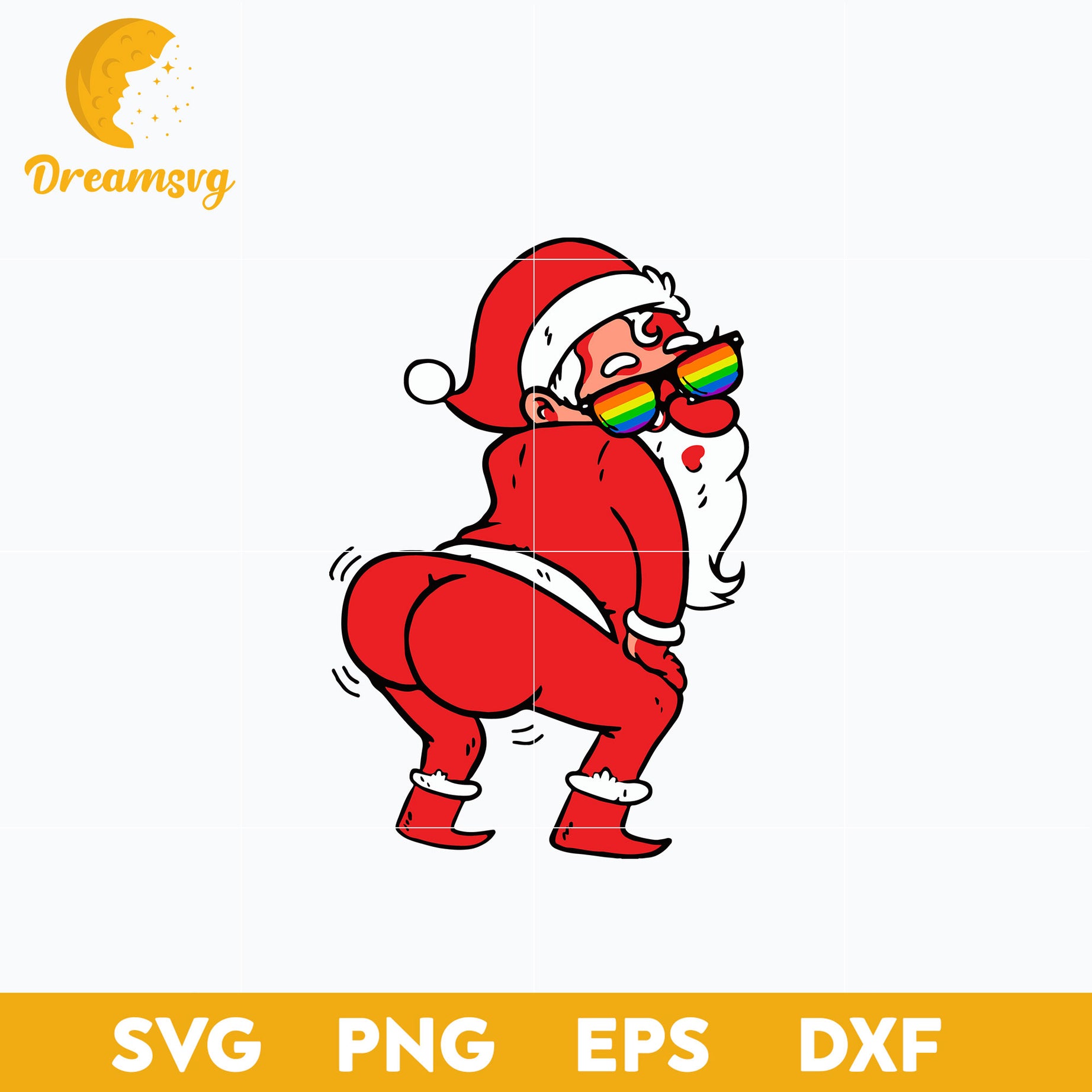 Gay Santa Claus Lgbtq Pride Rainbow Flag SVG, Christmas SVG, PNG DXF EPS Digital File.