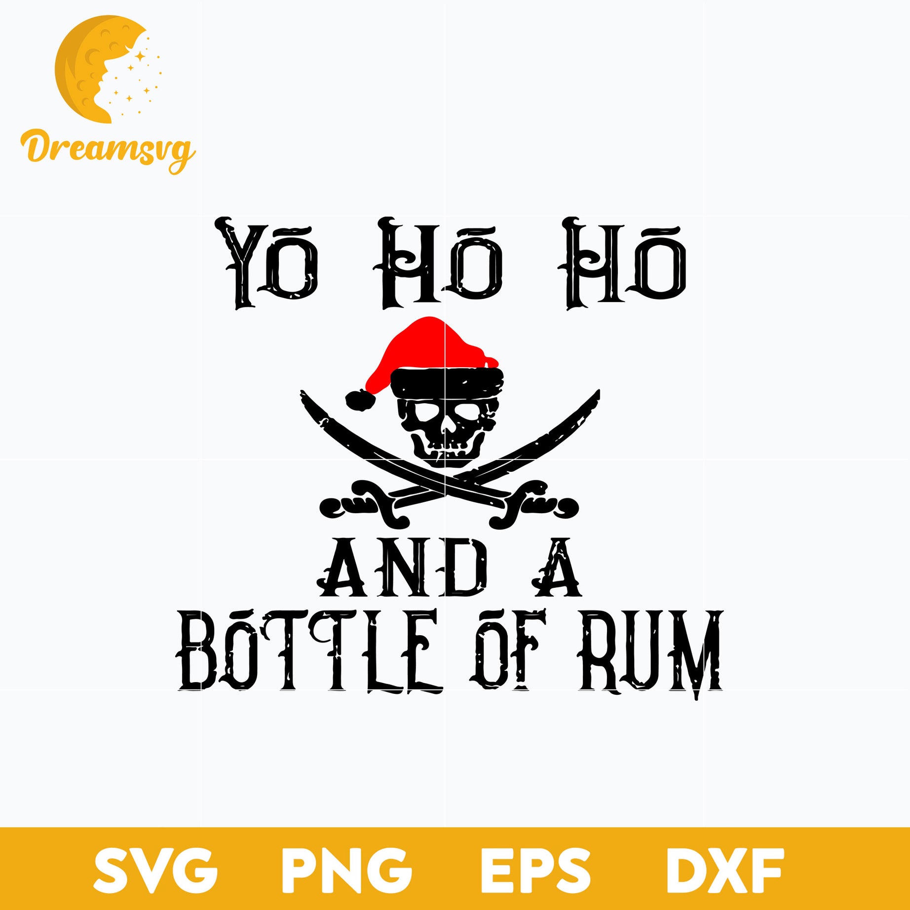 Holiday Pirate Yo Ho Ho Bottle Of Rum Christmas SVG, Christmas SVG, PNG DXF EPS Digital File.
