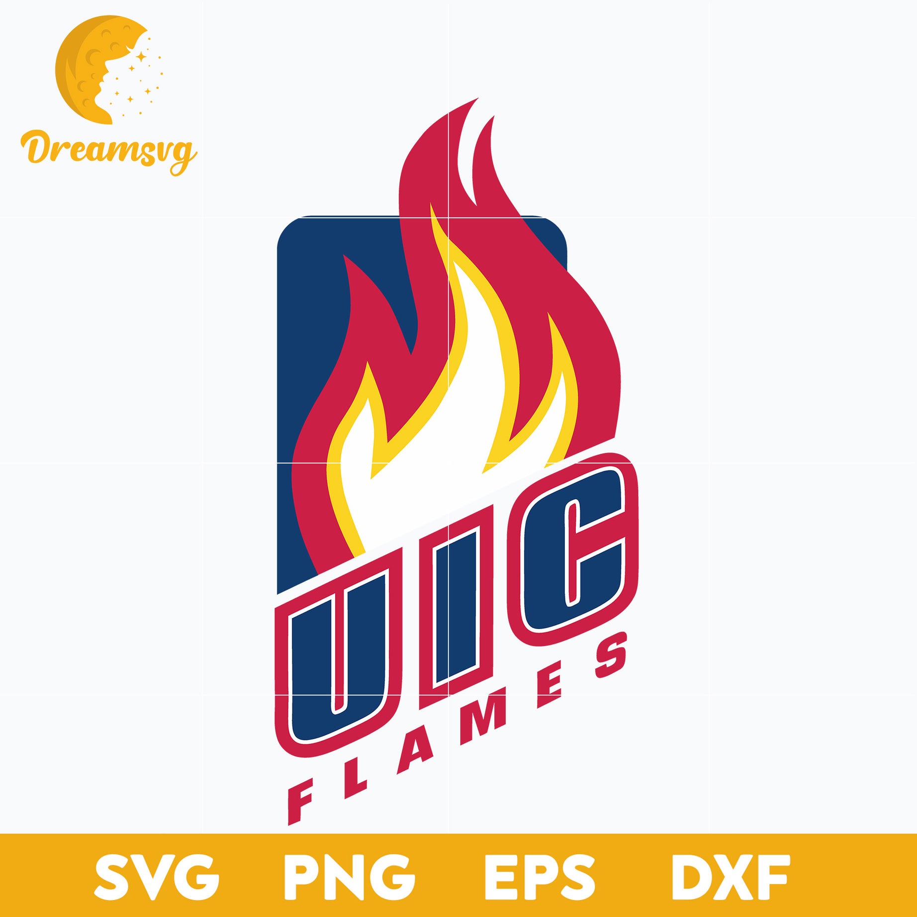 Illinois Chicago Flames Svg, Logo Ncaa Sport Svg, Ncaa Svg, Png, Dxf, Eps Download File.