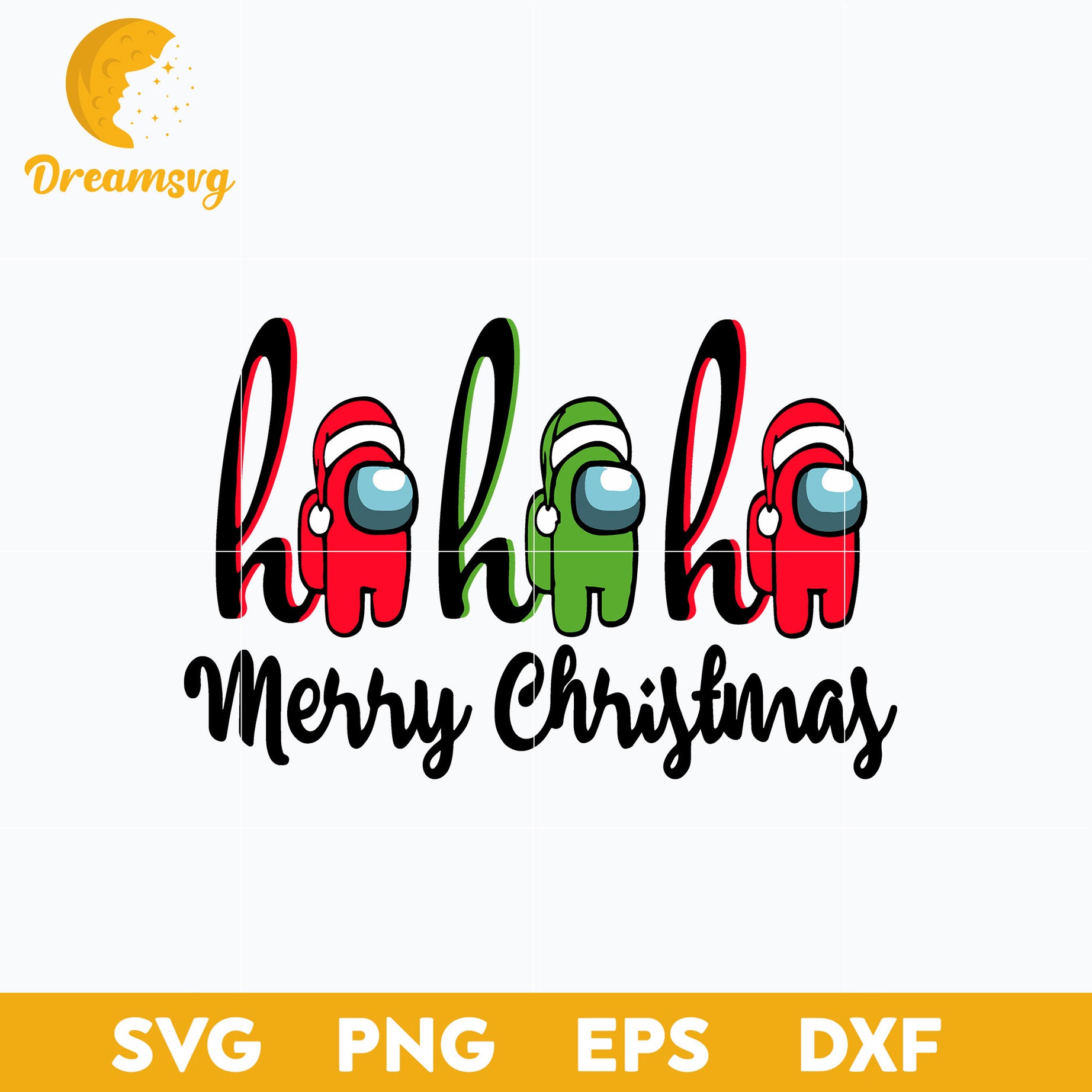 Imagen Among Us HoHoHo Merry Christmas SVG, Christmas SVG, PNG DXF EPS Digital File.