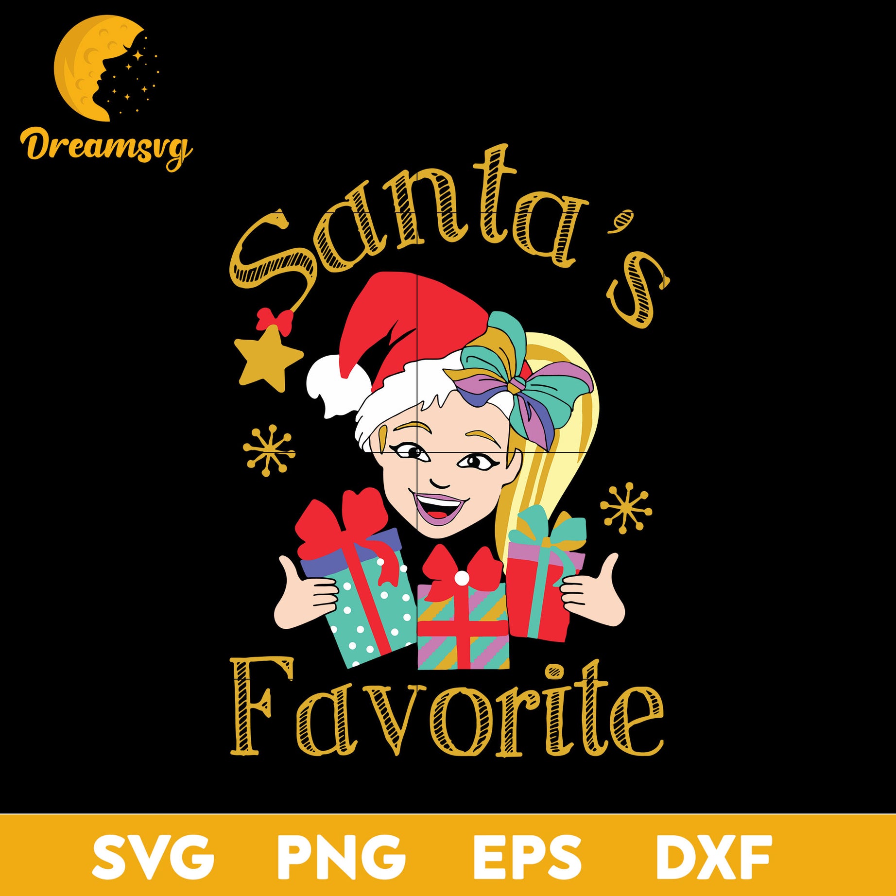 Jojo Siwa Santa’s Favorite SVG, Christmas SVG, PNG DXF EPS Digital File.