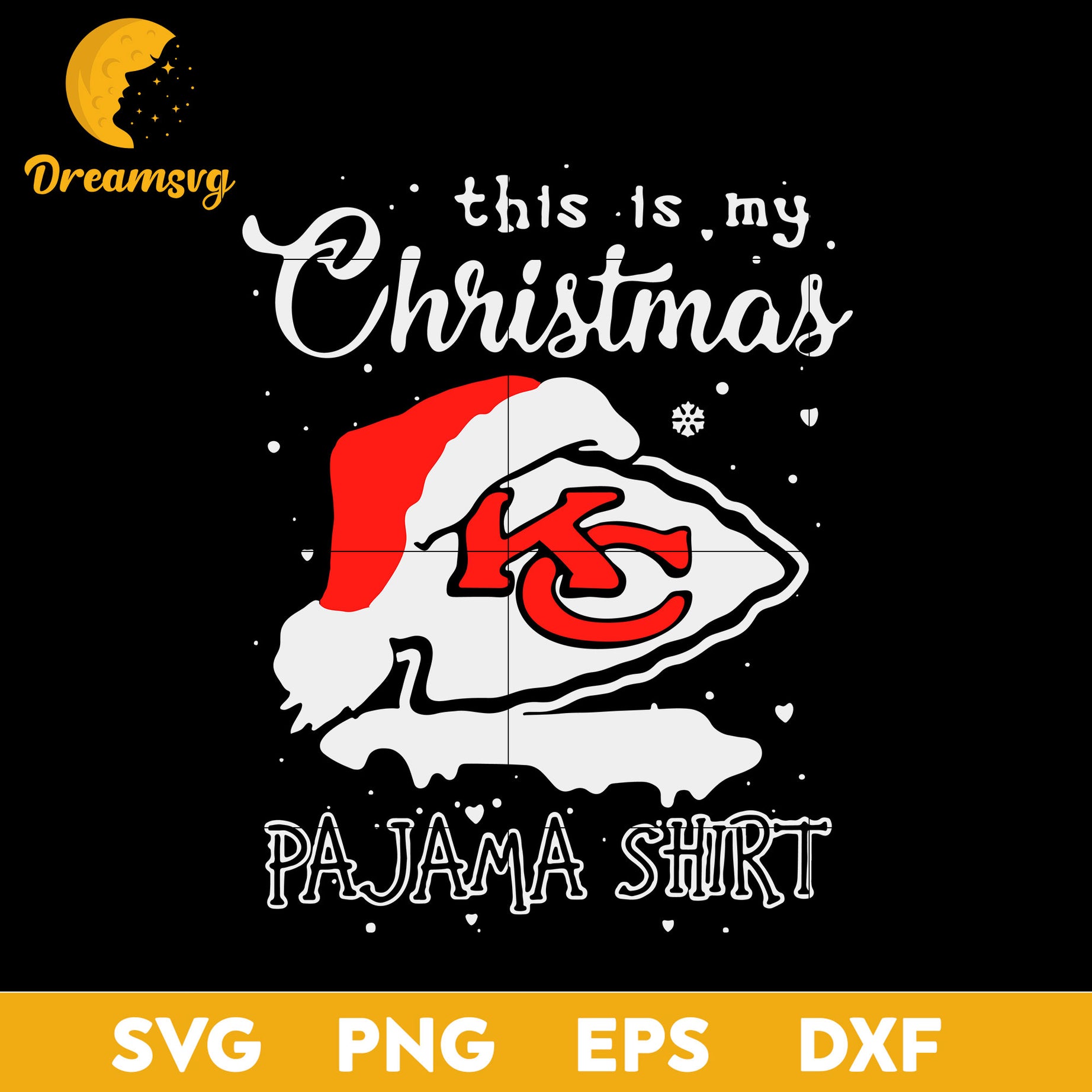 Kansas City Chiefs This Is My Christmas Pajama SVG, Christmas SVG, PNG DXF EPS Digital File.
