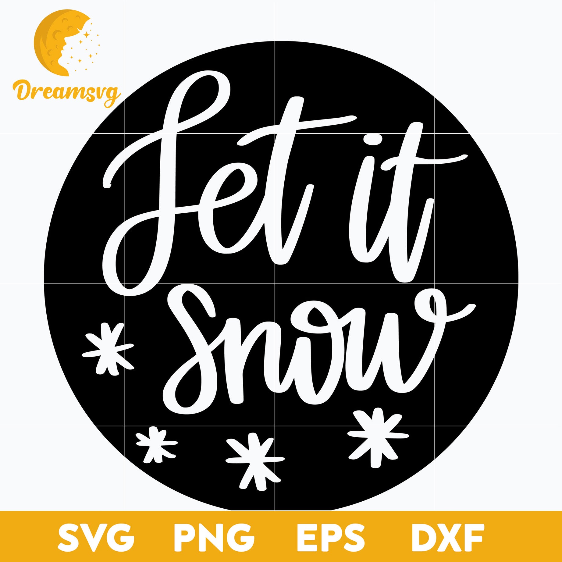 Let it Snow SVG, Christmas SVG, PNG DXF EPS Digital File.