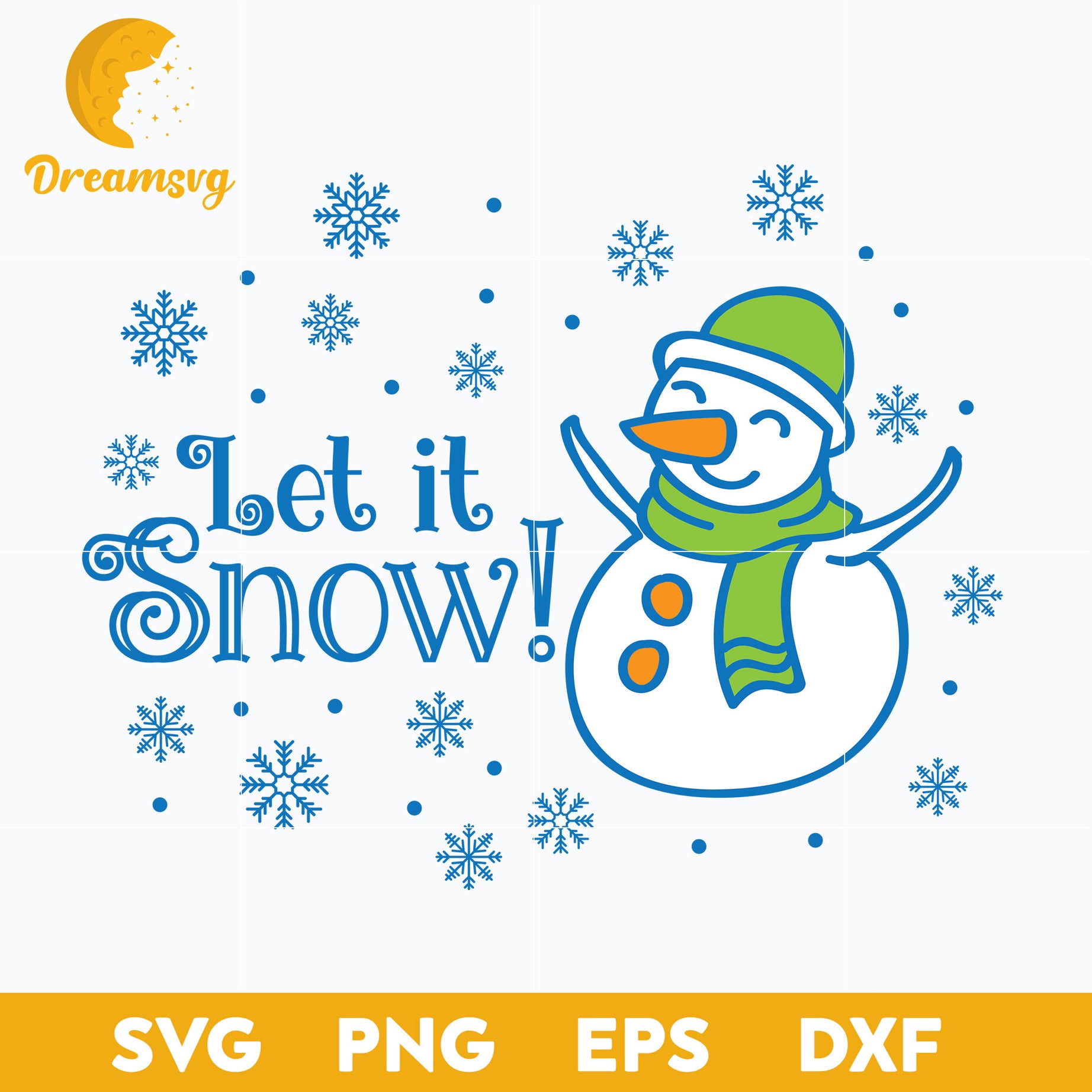 Let It Snow SVG, Christmas SVG, PNG DXF EPS Digital File.