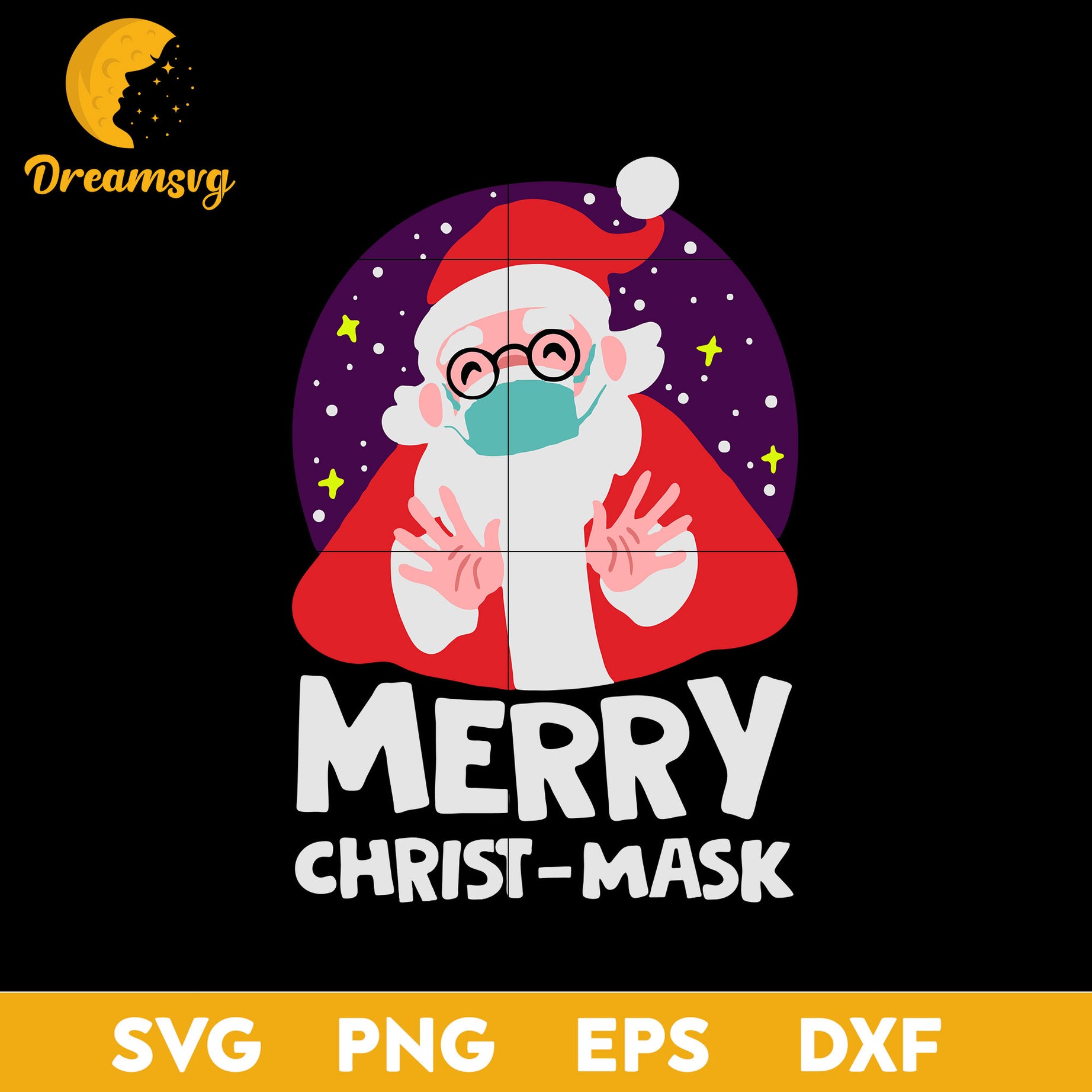 Merry Christ Mask Christmas Santa Claus SVG, Christmas SVG, PNG DXF EPS Digital File.