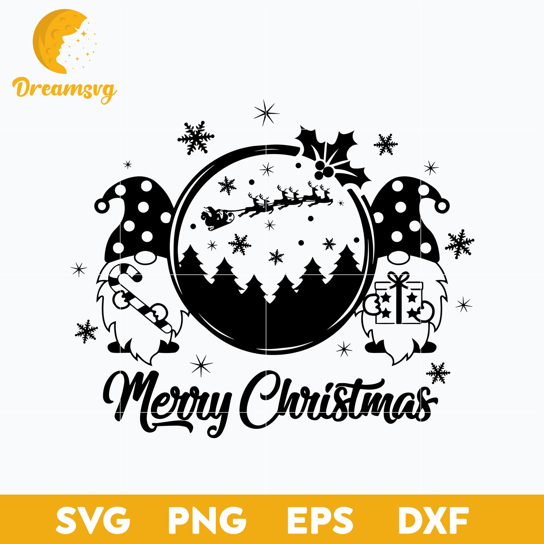 Merry Christmas Gnomes Party SVG, Christmas SVG, PNG DXF EPS Digital File.