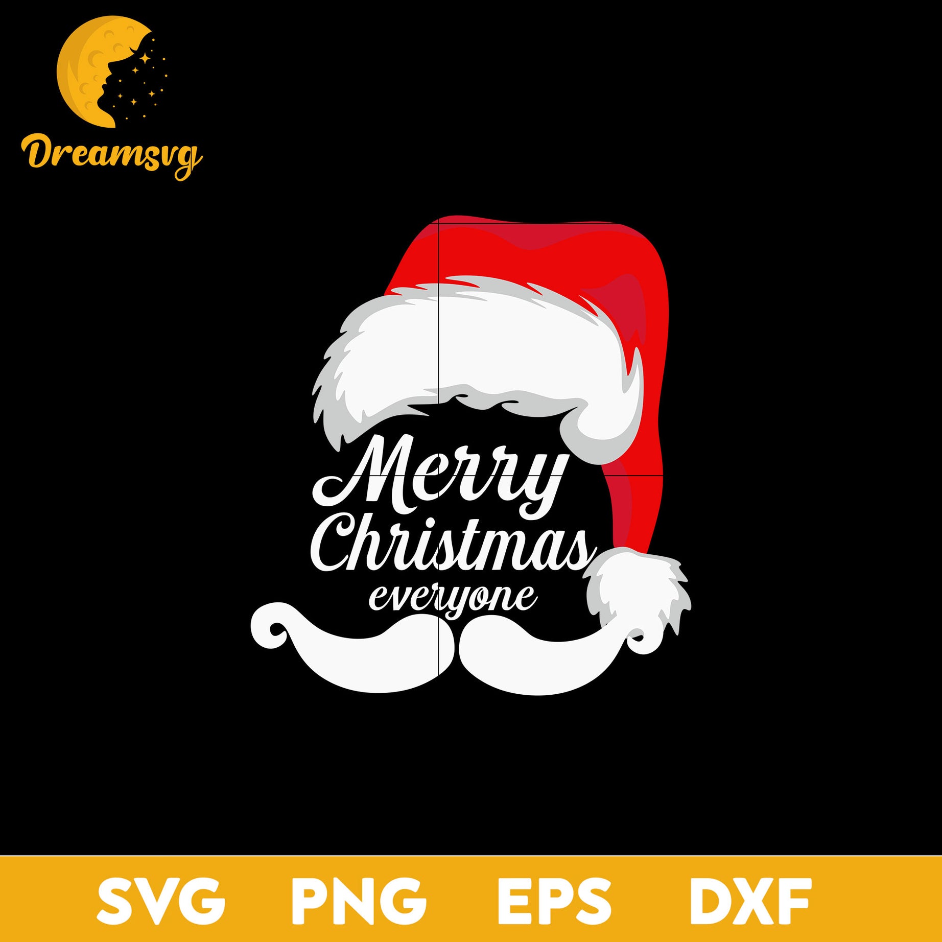 Merry Christmas Santa Everyone SVG, Christmas SVG, PNG DXF EPS Digital File.