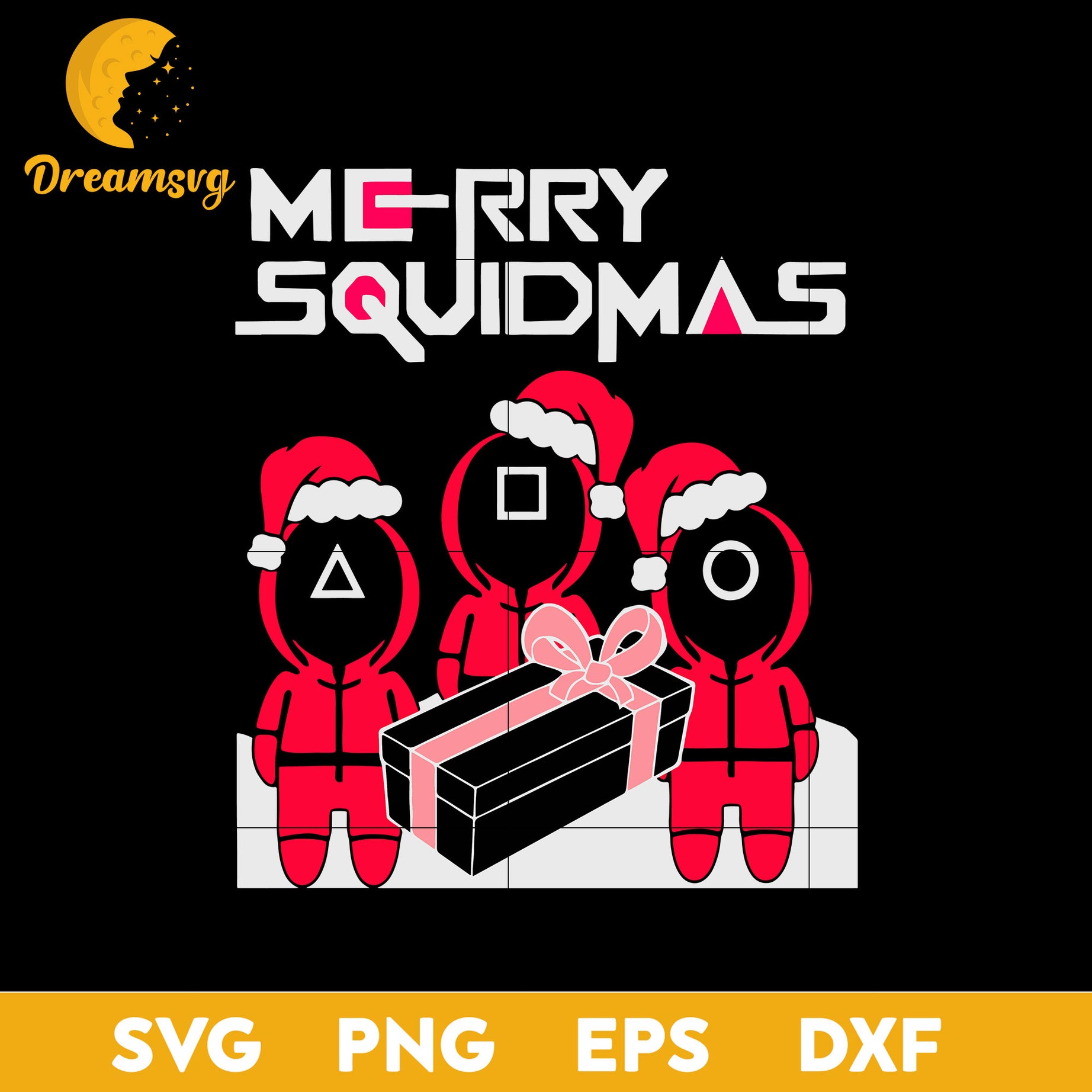 Merry Christmas Squidmas SVG, Christmas SVG, PNG DXF EPS Digital File.