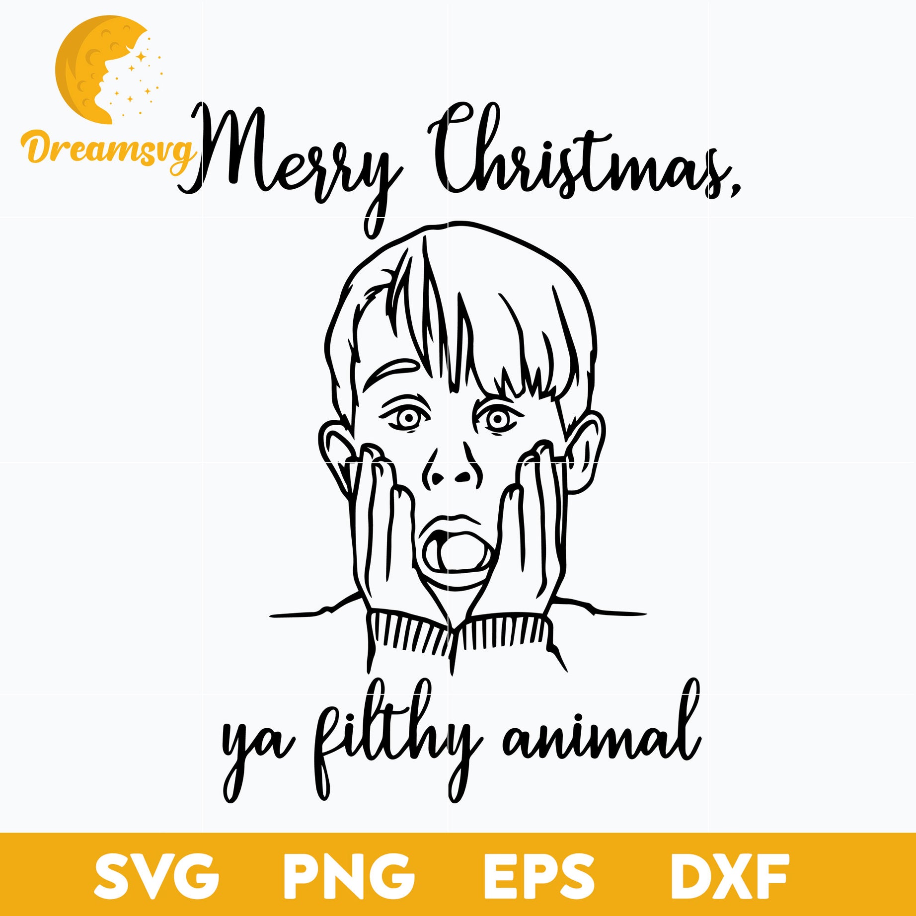 Merry Christmas Ya Filthy Animal Kevin Design SVG, Christmas SVG, PNG DXF EPS Digital File.