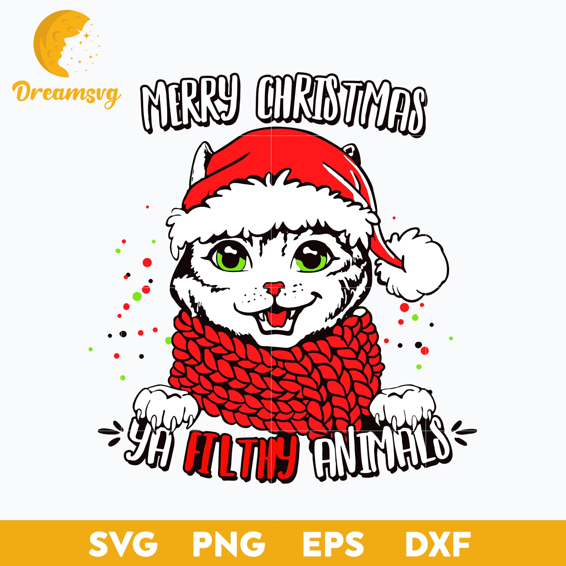 Merry Christmas Ya Filthy Animals SVG, Christmas SVG, PNG DXF EPS Digital File.