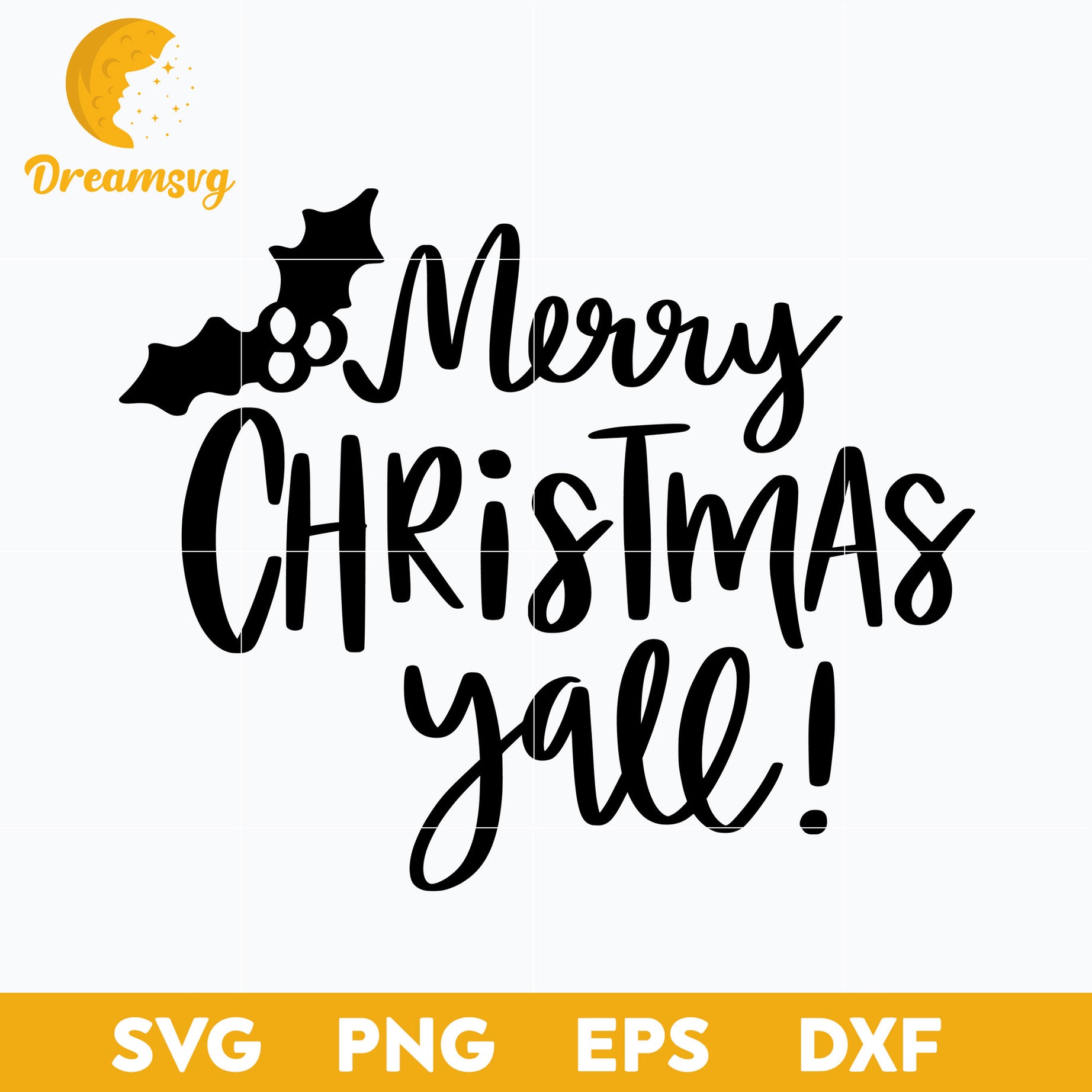 Merry Christmas Yall SVG, Christmas SVG, PNG DXF EPS Digital File.