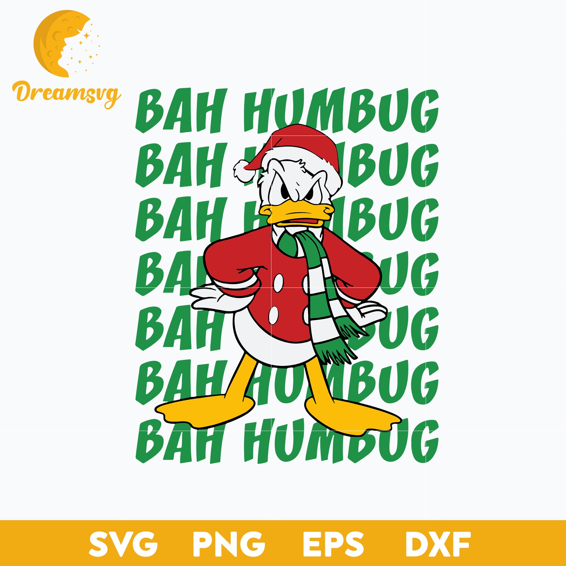 Mickey And Friends Christmas Donald Bah Humbug Stack SVG, Christmas SVG, PNG DXF EPS Digital File.