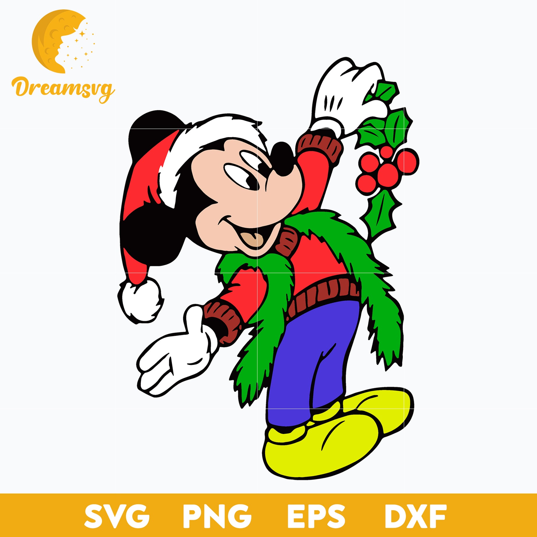 Mickey Mouse Christmas SVG, Christmas SVG, PNG DXF EPS Digital File.