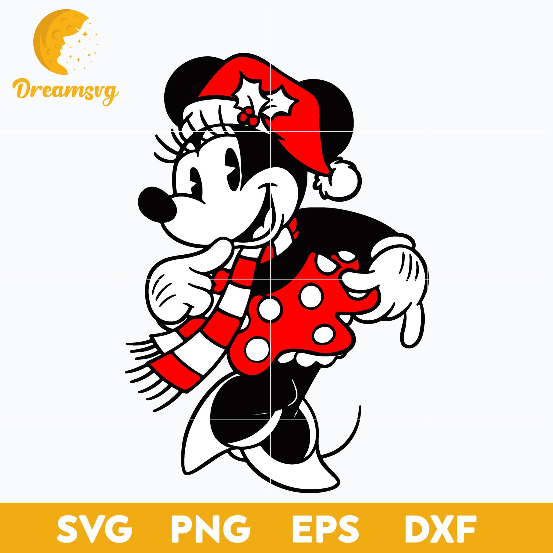 Minnie Mouse Christmas SVG, Christmas SVG, PNG DXF EPS Digital File.