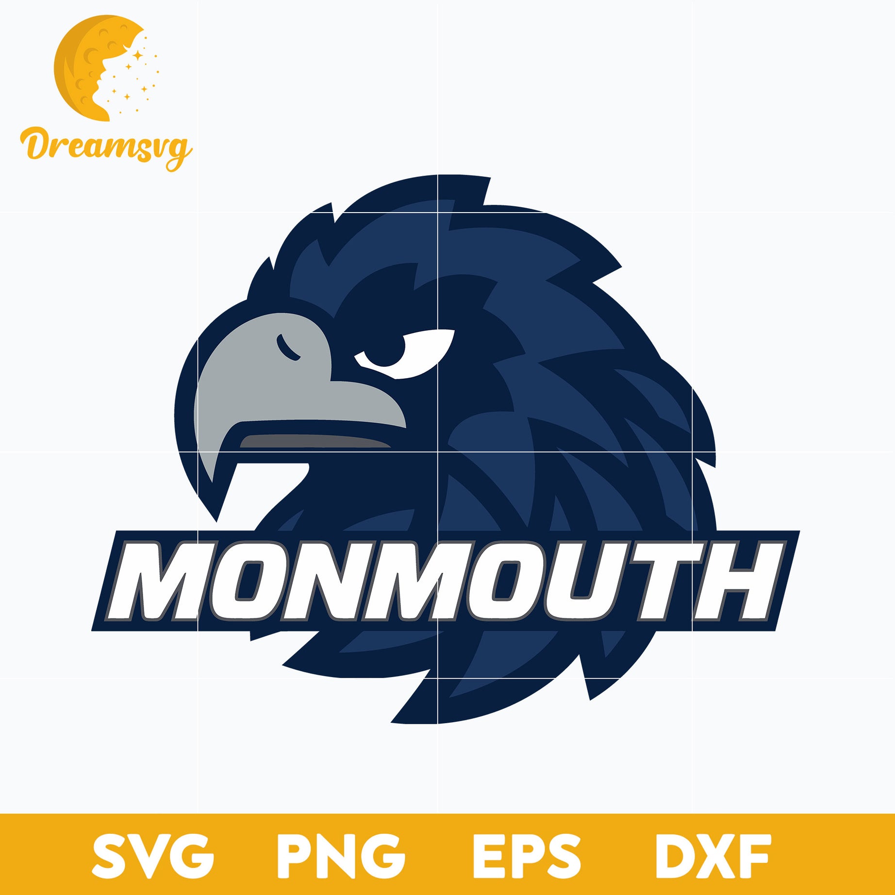 Monmouth Hawks Svg, Logo Ncaa Sport Svg, Ncaa Svg, Png, Dxf, Eps Download File.