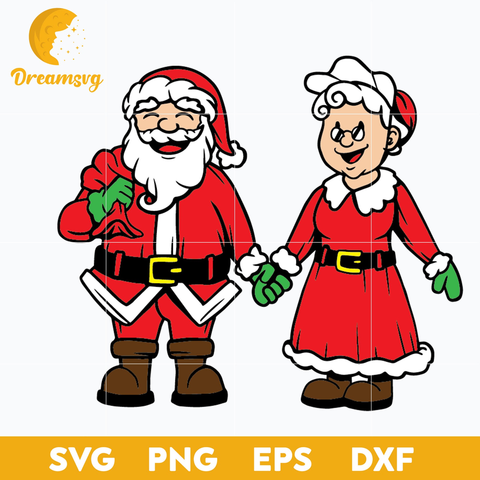 Mr. and Mrs. Claus SVG, Christmas SVG, PNG DXF EPS Digital File.
