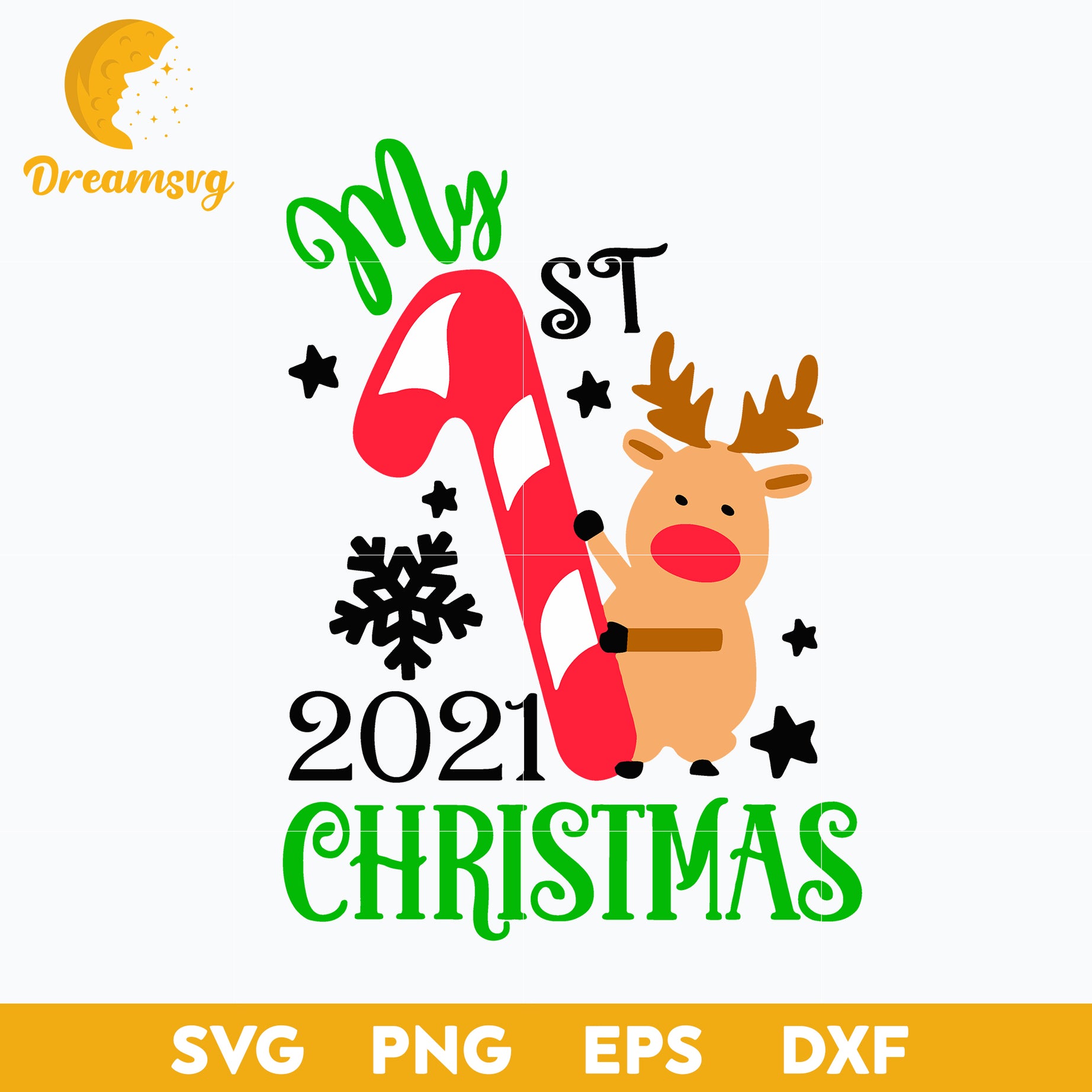 My First Christmas SVG, Christmas SVG, PNG DXF EPS Digital File.