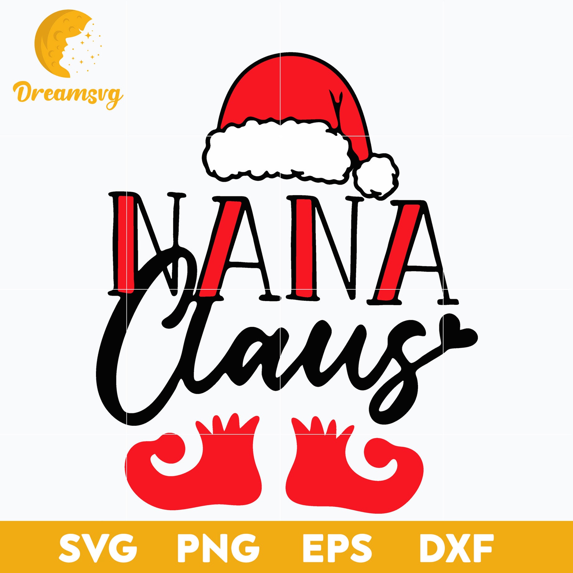 Nana Claus Santa Hat SVG, Christmas SVG, PNG DXF EPS Digital File.