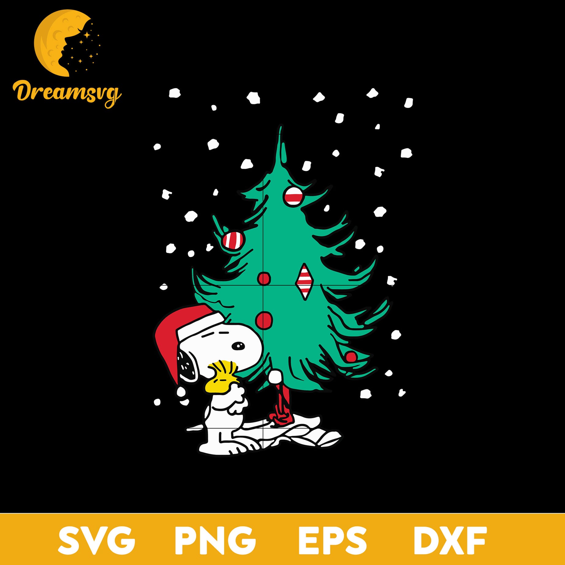 Peanuts Snoopy Holiday Christmas Tree SVG, Christmas SVG, PNG DXF EPS Digital File.