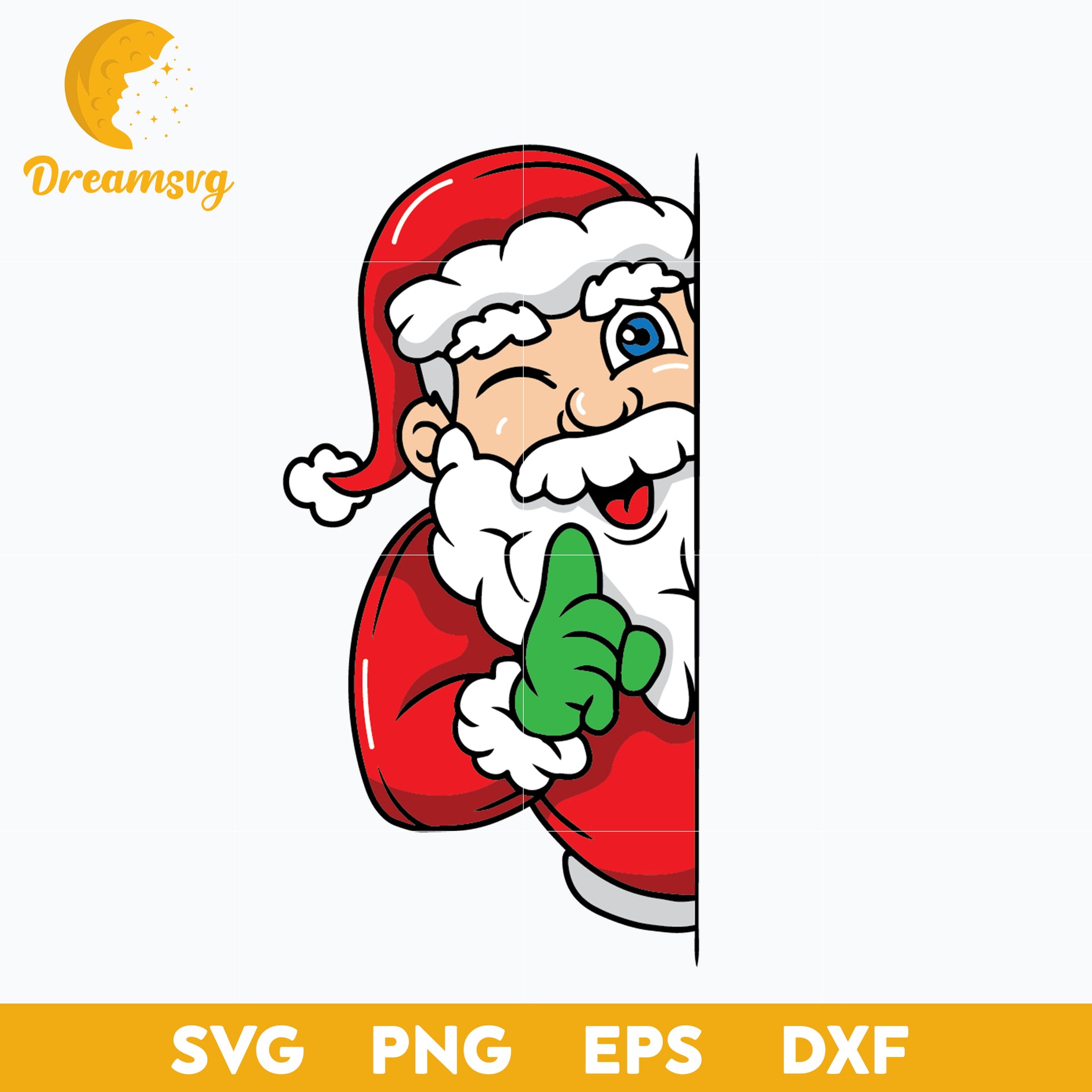 Peeking Santa SVG, Christmas SVG, PNG DXF EPS Digital File.