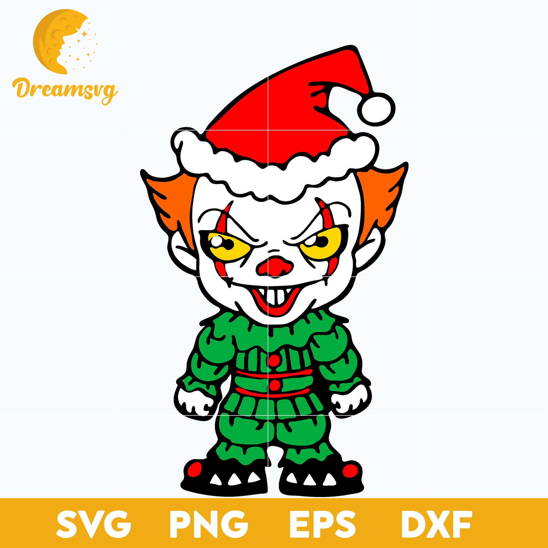 Pennywise Clown Horror Movie Christmas SVG, Christmas SVG, PNG DXF EPS Digital File.