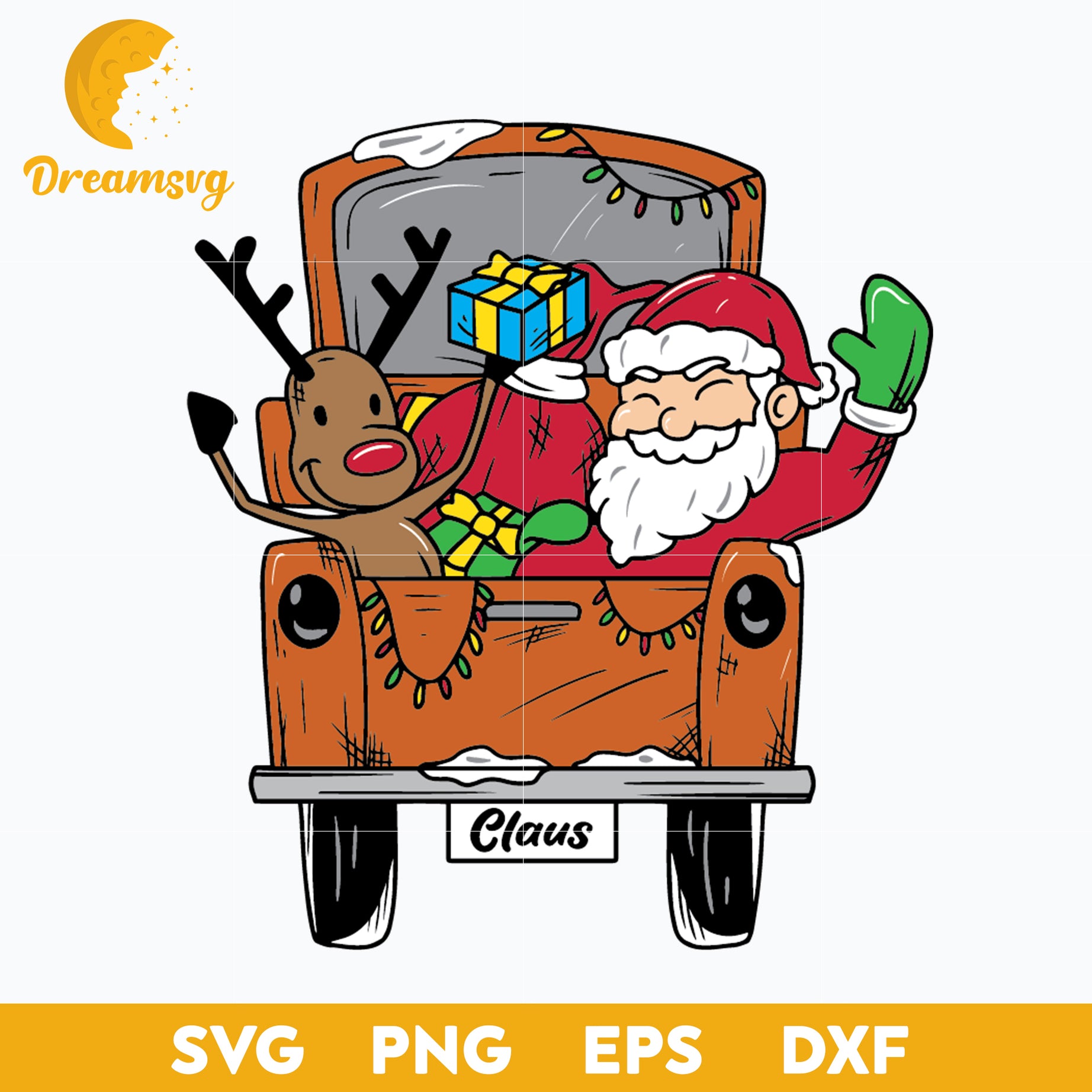 Pickup Santa SVG, Christmas SVG, PNG DXF EPS Digital File.