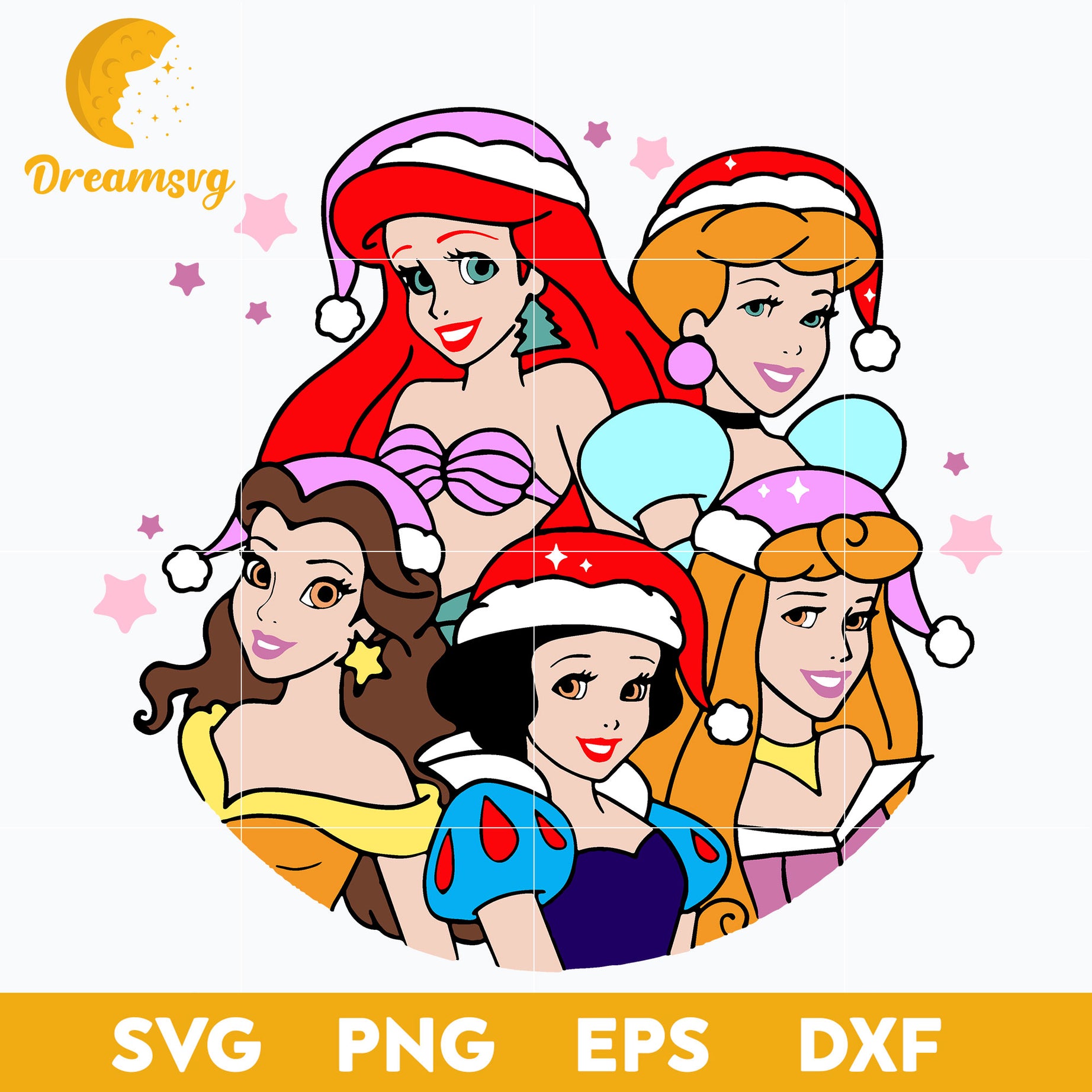 Princess Christmas SVG, Christmas SVG, PNG DXF EPS Digital File.