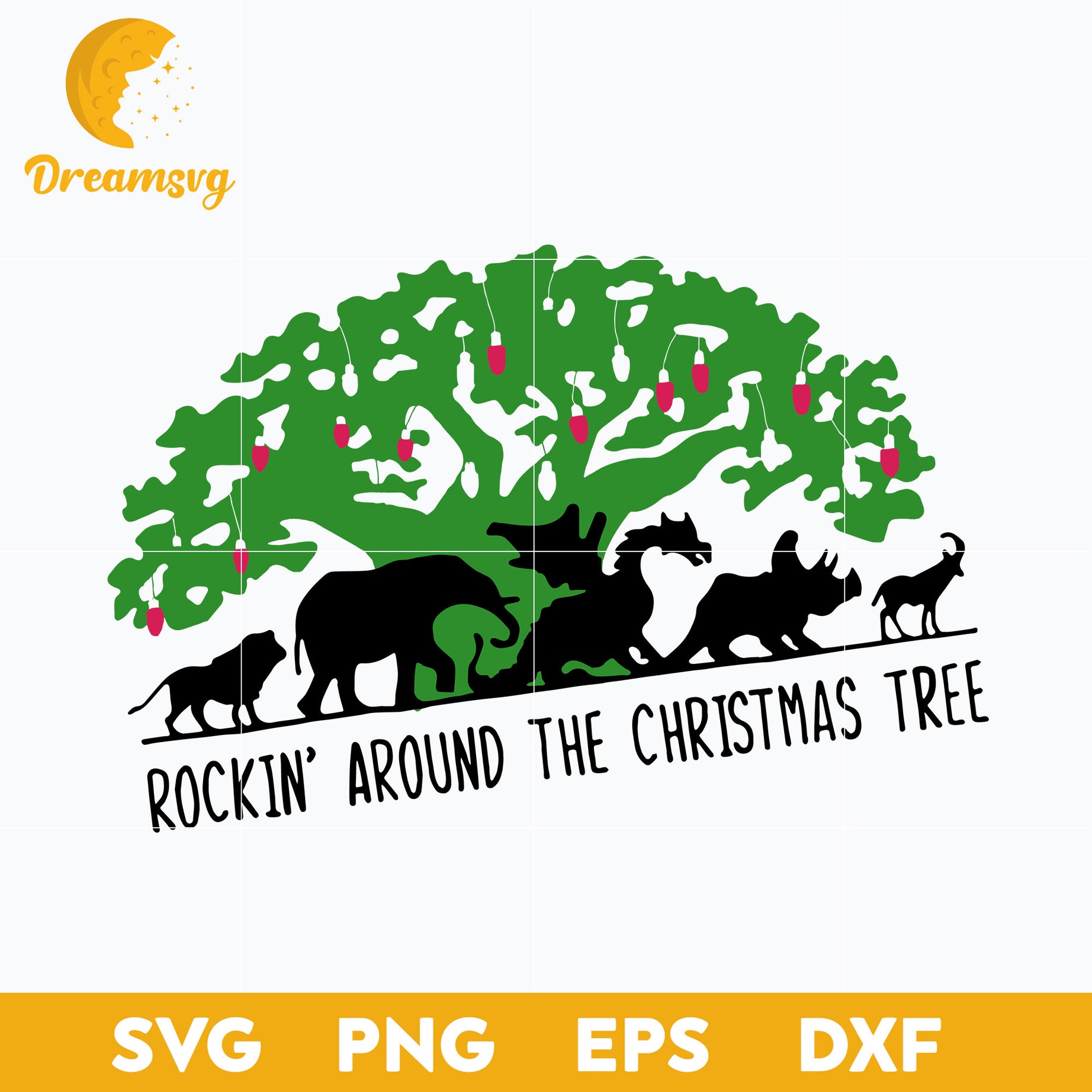 Rockin Around The Christmas Tree SVG, Christmas SVG, PNG DXF EPS Digital File.